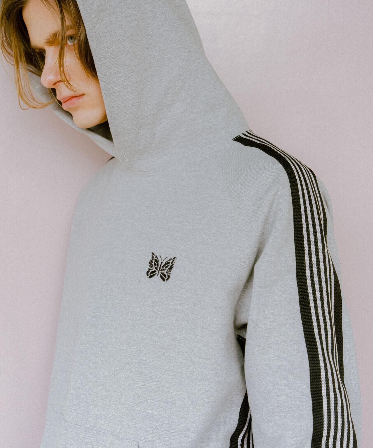 <扯..>日本 NEEDLES x B'2nd 經典 刺繡 蝴蝶 側條紋 連帽 帽T 兩色