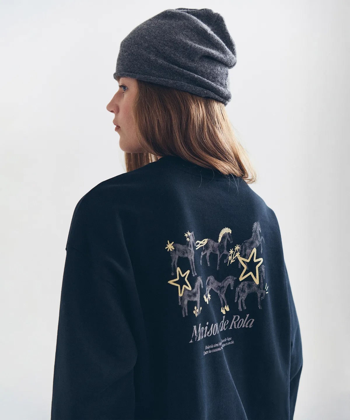 ROLAROLA BACK HORSE GRAPHIC SWEATSHIRT