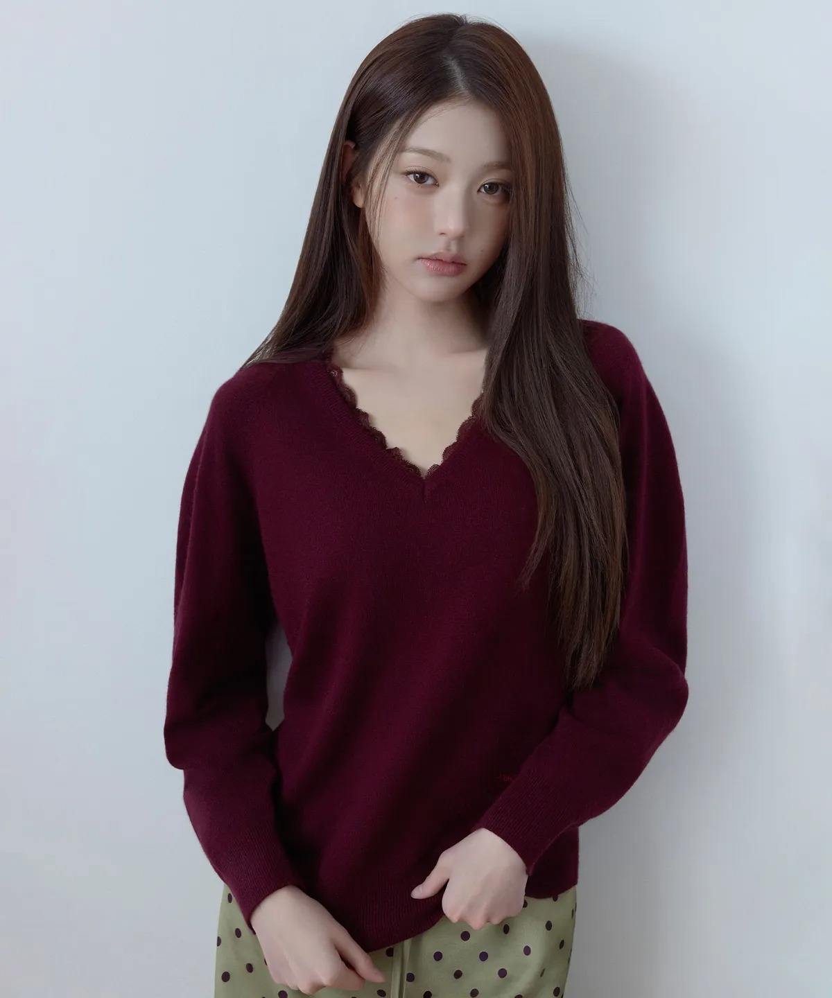 ROLAROLA LACE V NECK KNIT