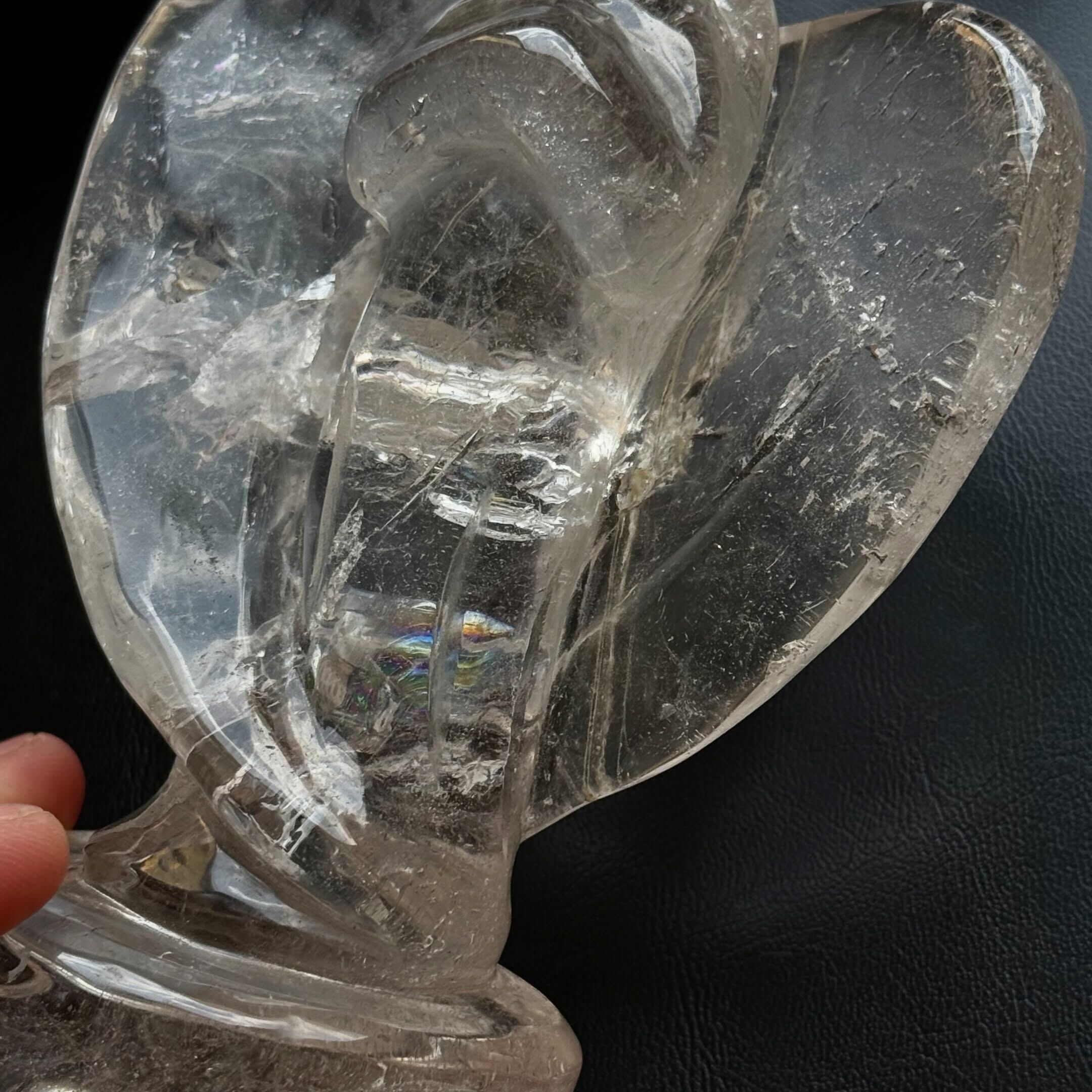 [原石] 白水晶 天使 帶彩虹🌈 水晶擺飾
