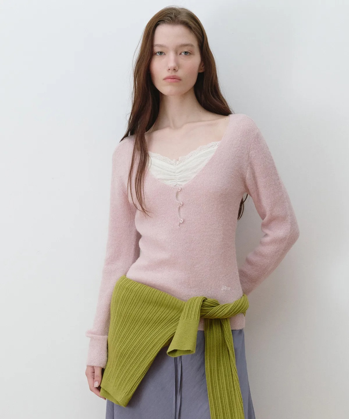 ROLAROLA LACE LAYERED SLIM KNIT