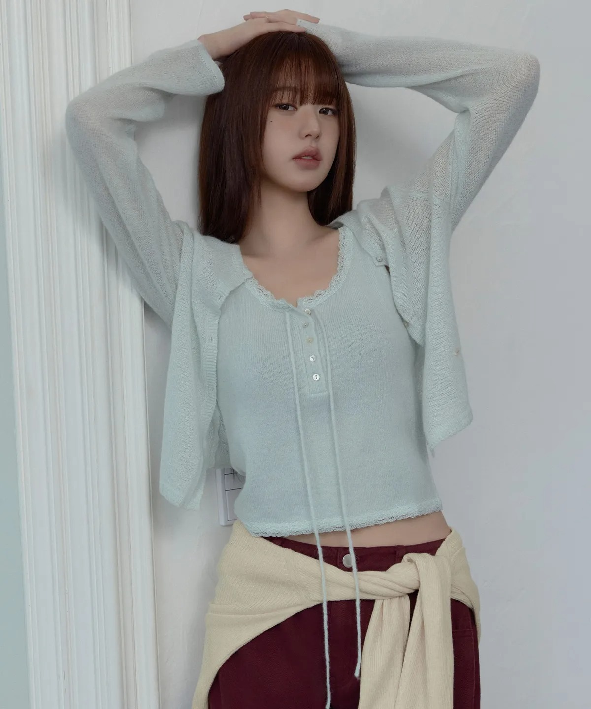 ROLAROLA SCALLOP CARDIGAN SET