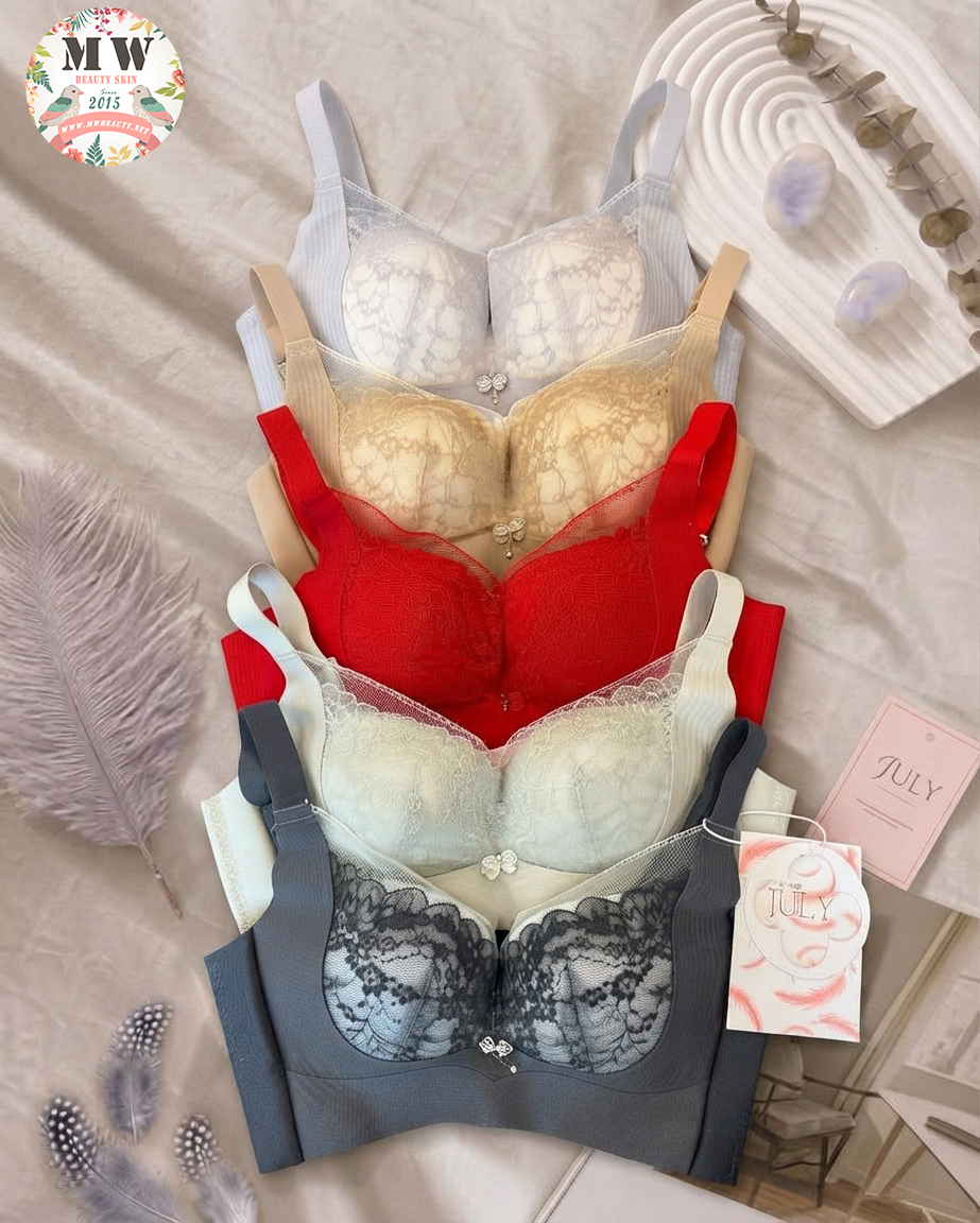 【台灣 JULY BRA】浪漫蕾絲無鋼圈內衣|強效收副乳(MW Beauty 直播限定優惠) [9239]