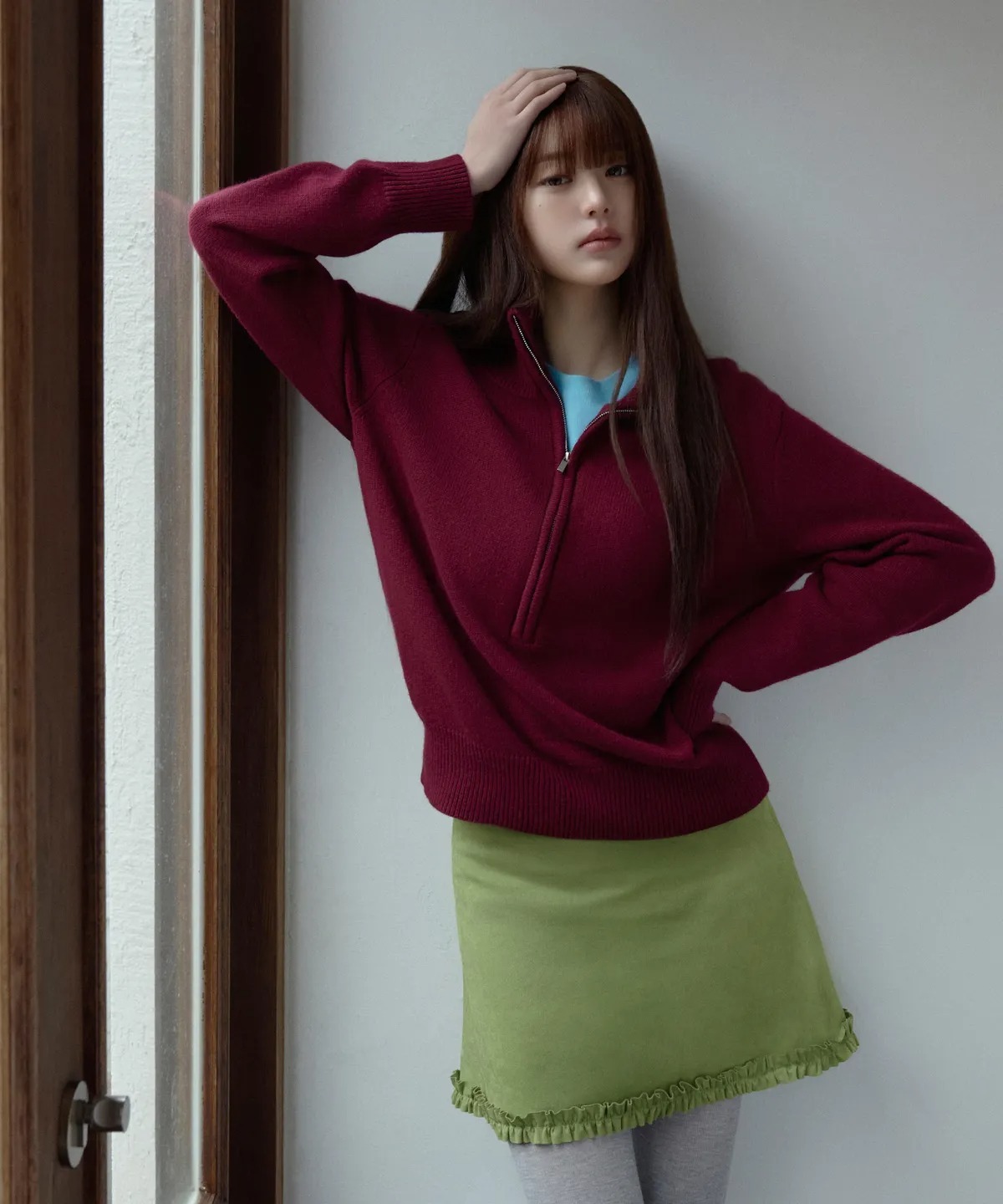 ROLAROLA FRILL SUEDE MINI SKIRT