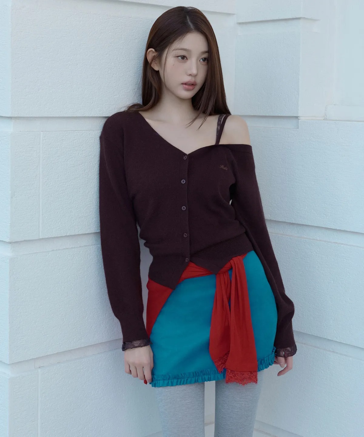 ROLAROLA FRILL SUEDE MINI SKIRT