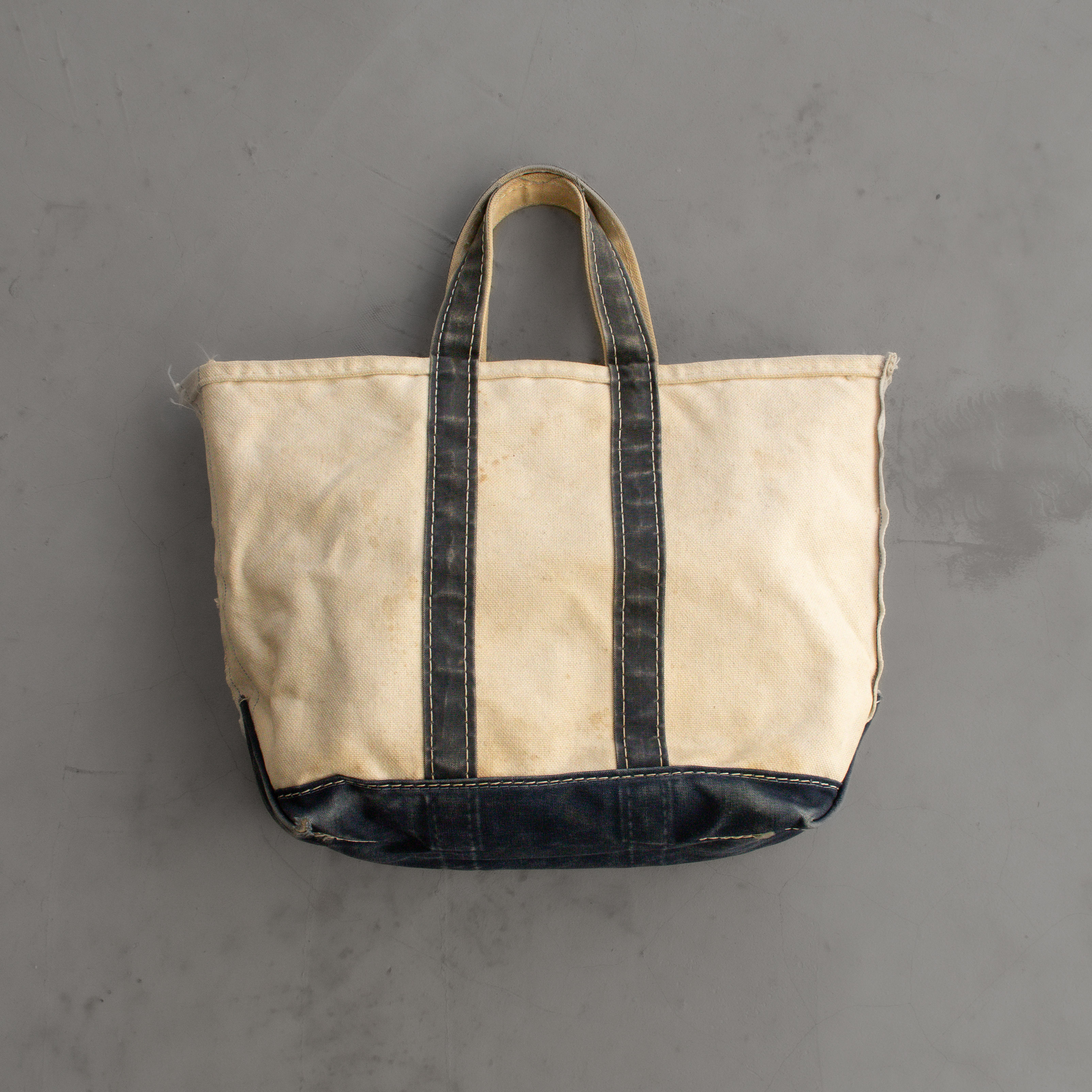 70-80S L.L.BEAN BOAT & TOTE BAG  美國製 藍白 帆布 手提 托特包