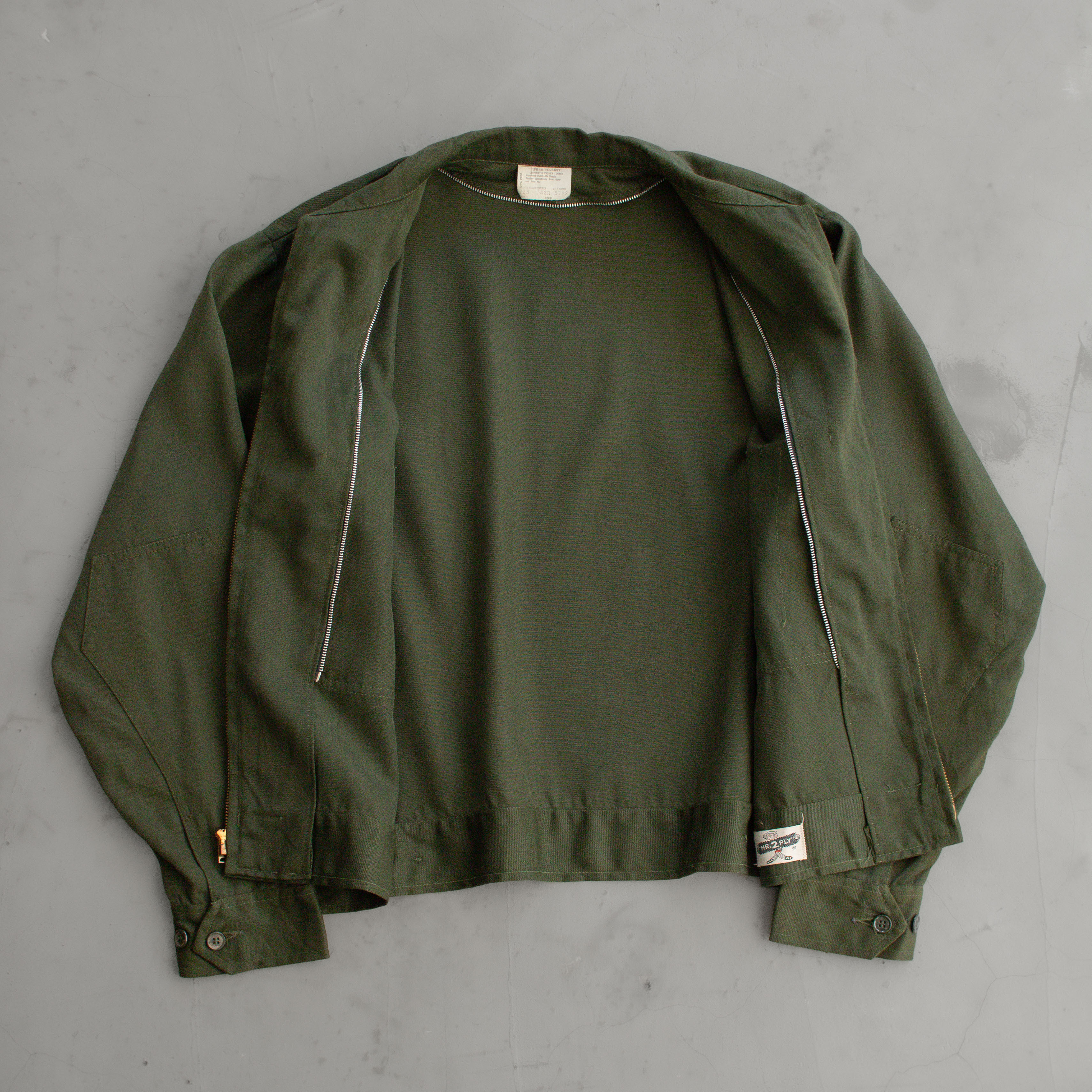 60S MR.2PLY RAYON BLEND WORK JACKET  美國製 墨綠 短版 拉鍊 工作外套
