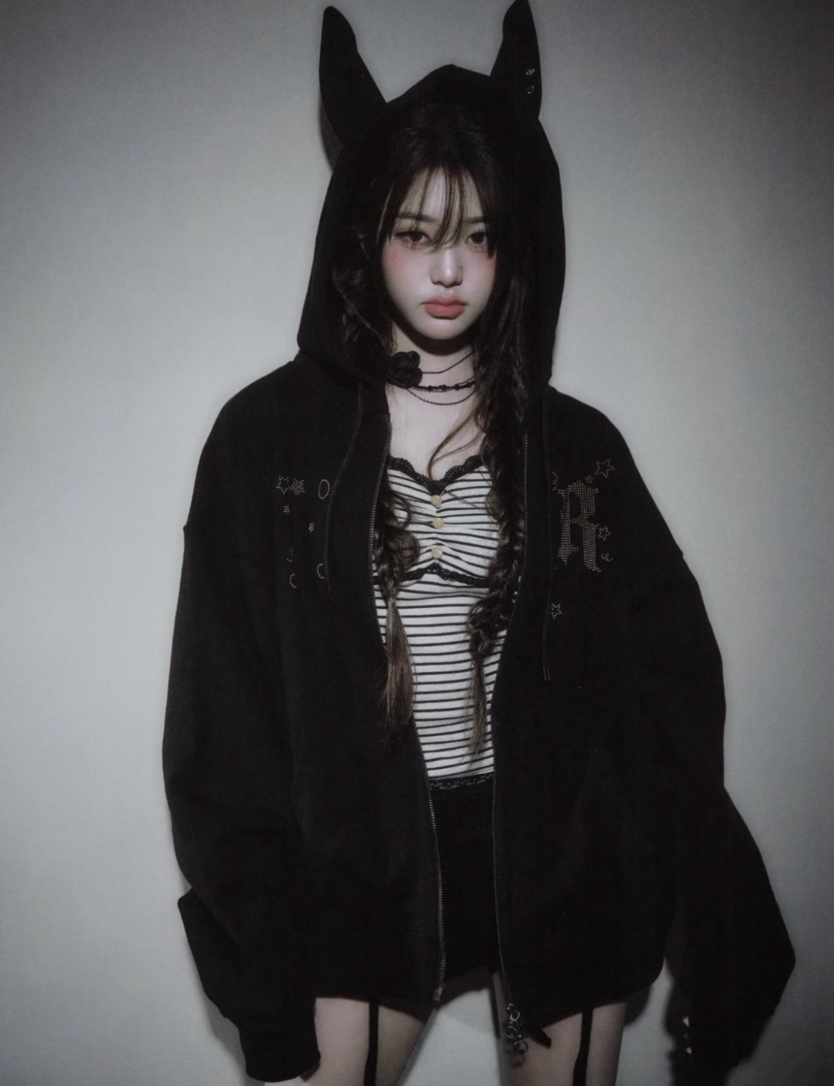 <小員同款😈> 韓國設計師品牌🇰🇷RUNNINGHIGH 惡魔耳朵 連帽外套 張員瑛同款
