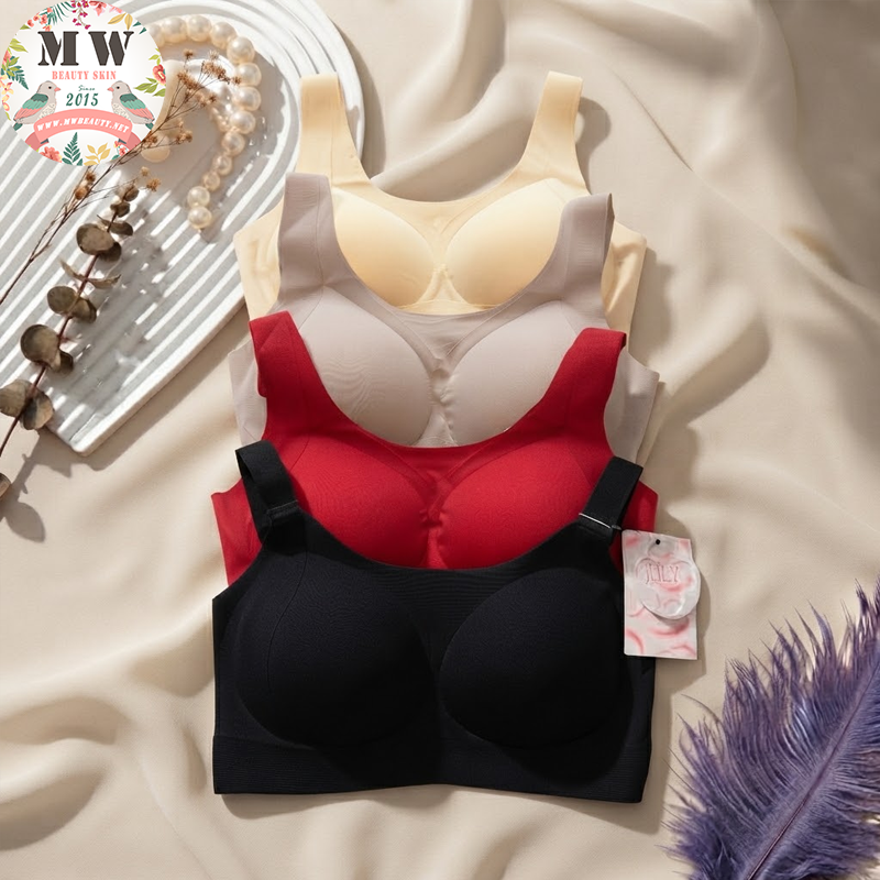 【台灣 JULY BRA】無痕固定肩帶無鋼圈美背內衣|輕盈包覆 ‧ 裸感防滑(MW Beauty 直播限定優惠) [Q62]