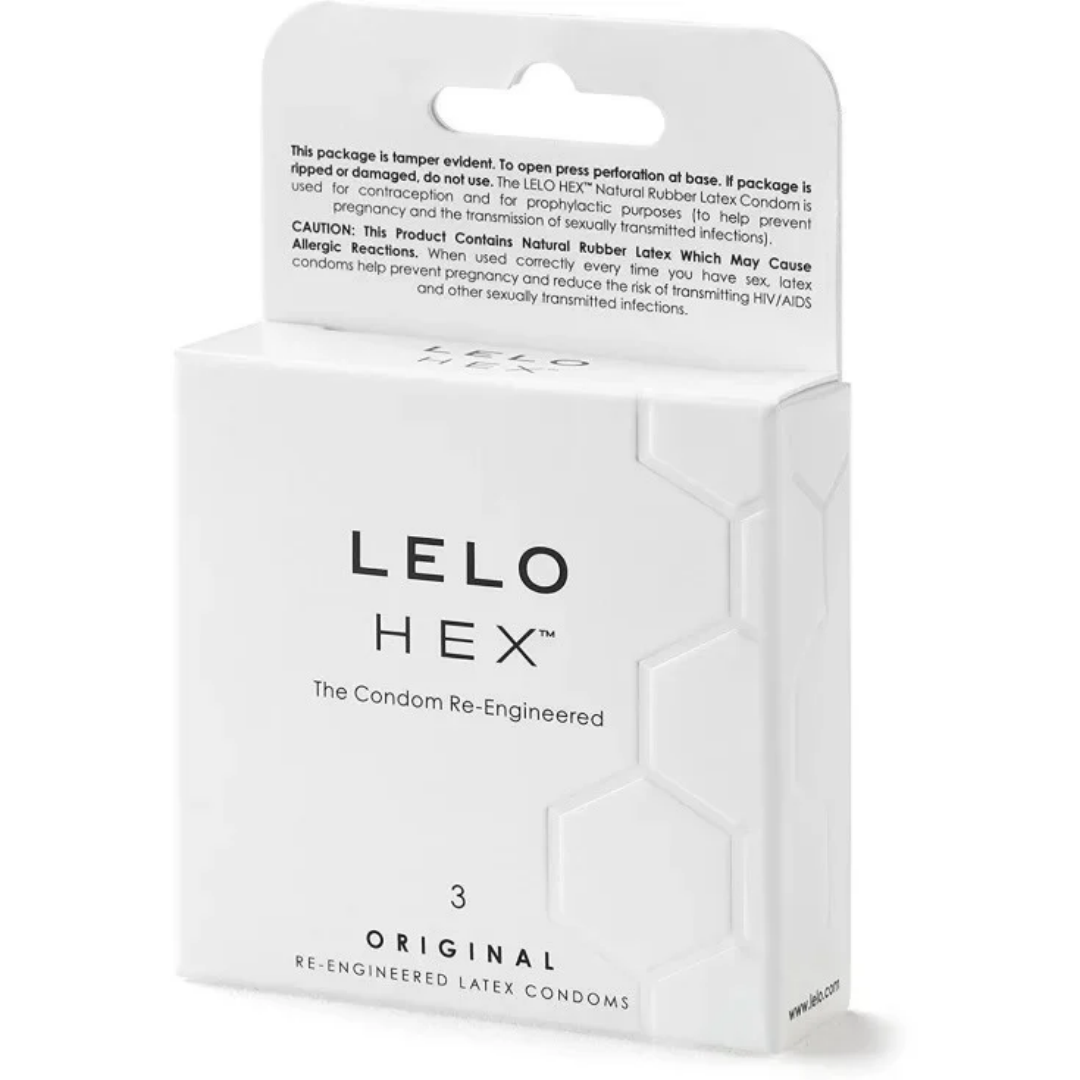 LELO HEX Original 54mm 貼身防滑 乳膠安全套 3片裝