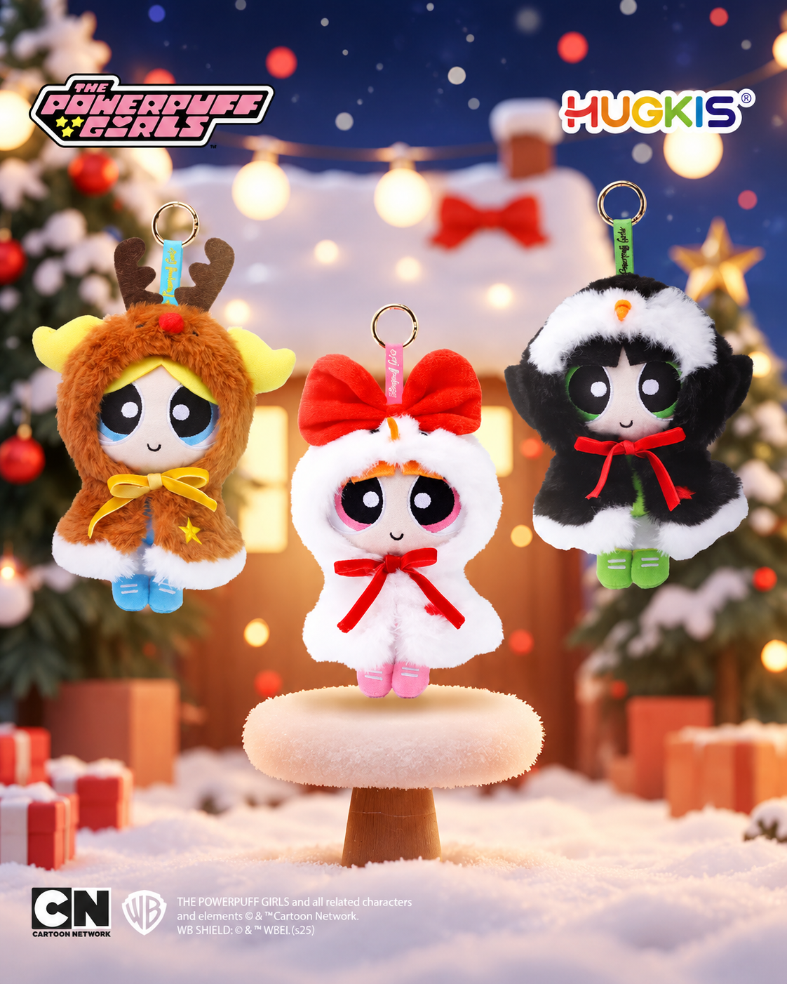 HUGKIS 正版授權 飛天小女警 聖誕節限定 掛件公仔 毛絨玩具 玩偶 掛件 掛飾 公仔 吊飾