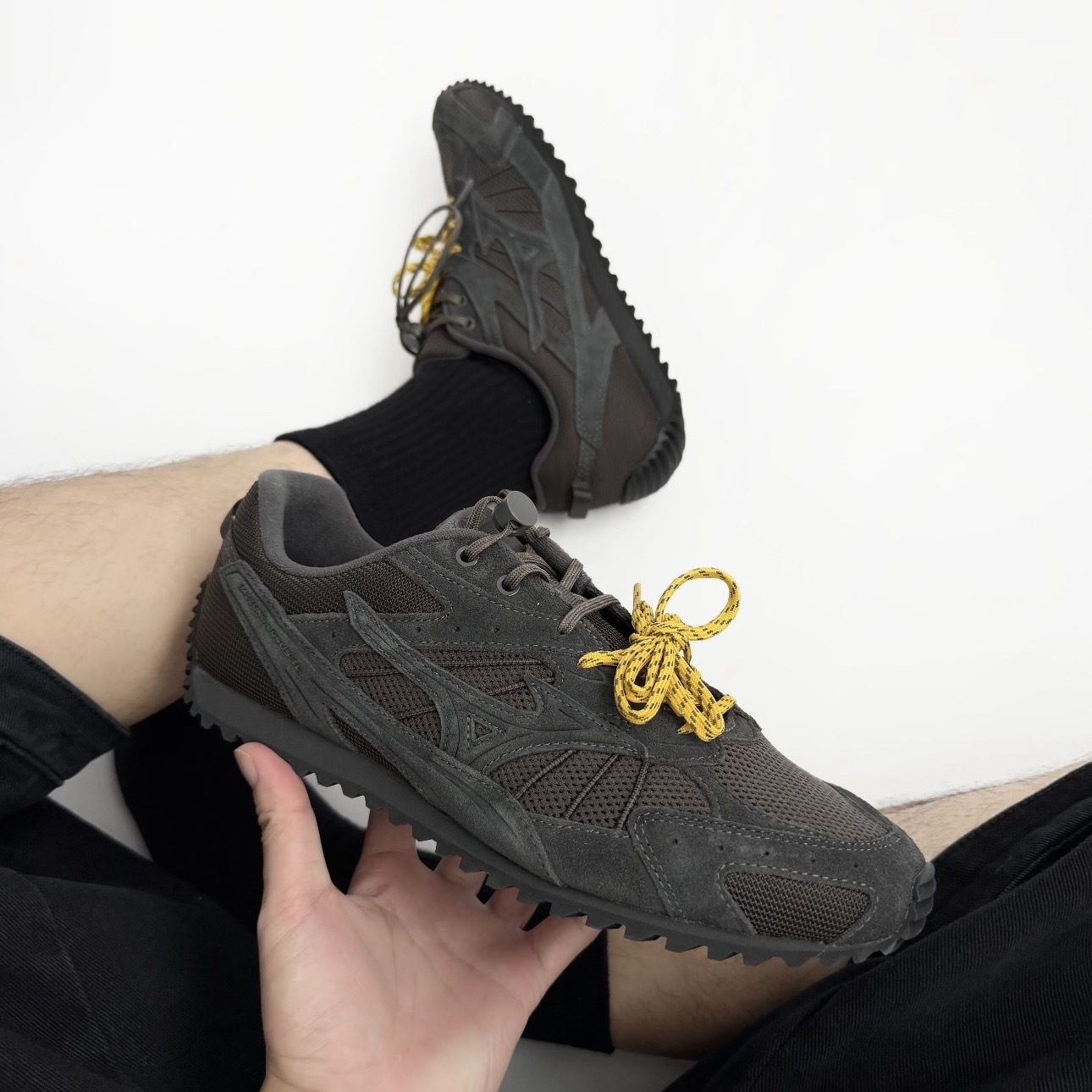 MIZUNO LG 60S TL 黑橄欖 原石黑 黑灰 雙鞋帶 鞋扣 復古 休閒 男女同款 D1GH263208