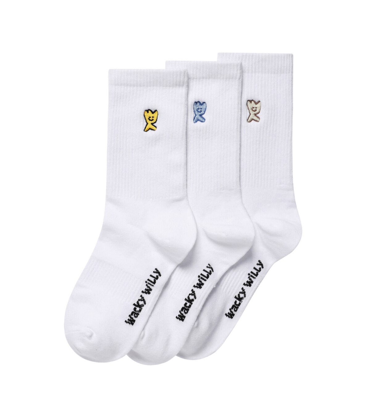 Wacky WiLLy Character Socks 3-Pack KIKI 刺繡中筒襪 襪子 三件組 WA2601TC29