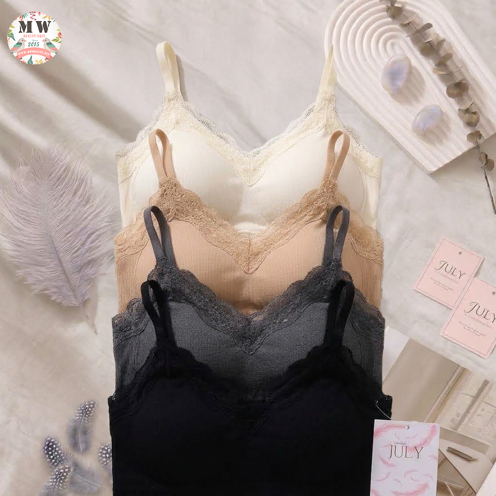【台灣 JULY BRA】可調節細肩帶帶胸墊一體式美胸保暖背心|防走光 ‧ 輕奢保暖 (MW Beauty 直播限定優惠) [LG042]
