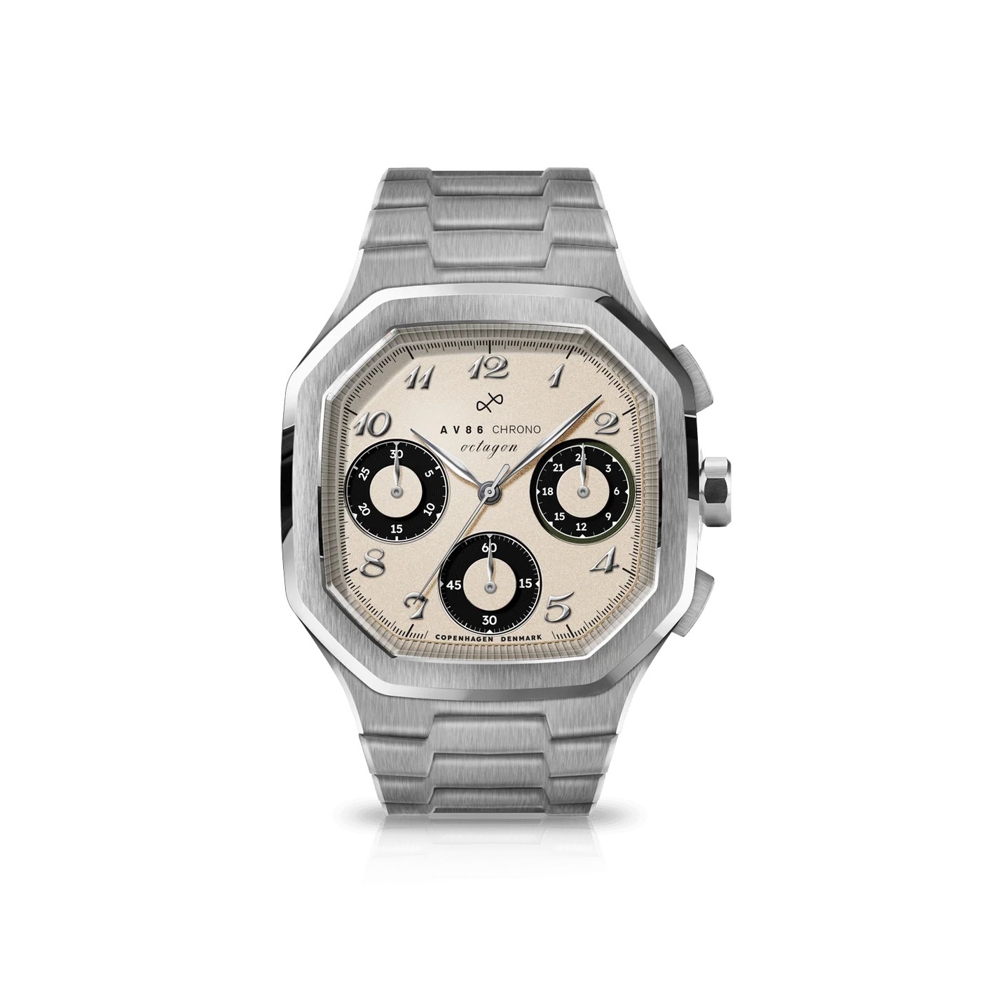 1904 Chronograph - Steel/Off White&Black