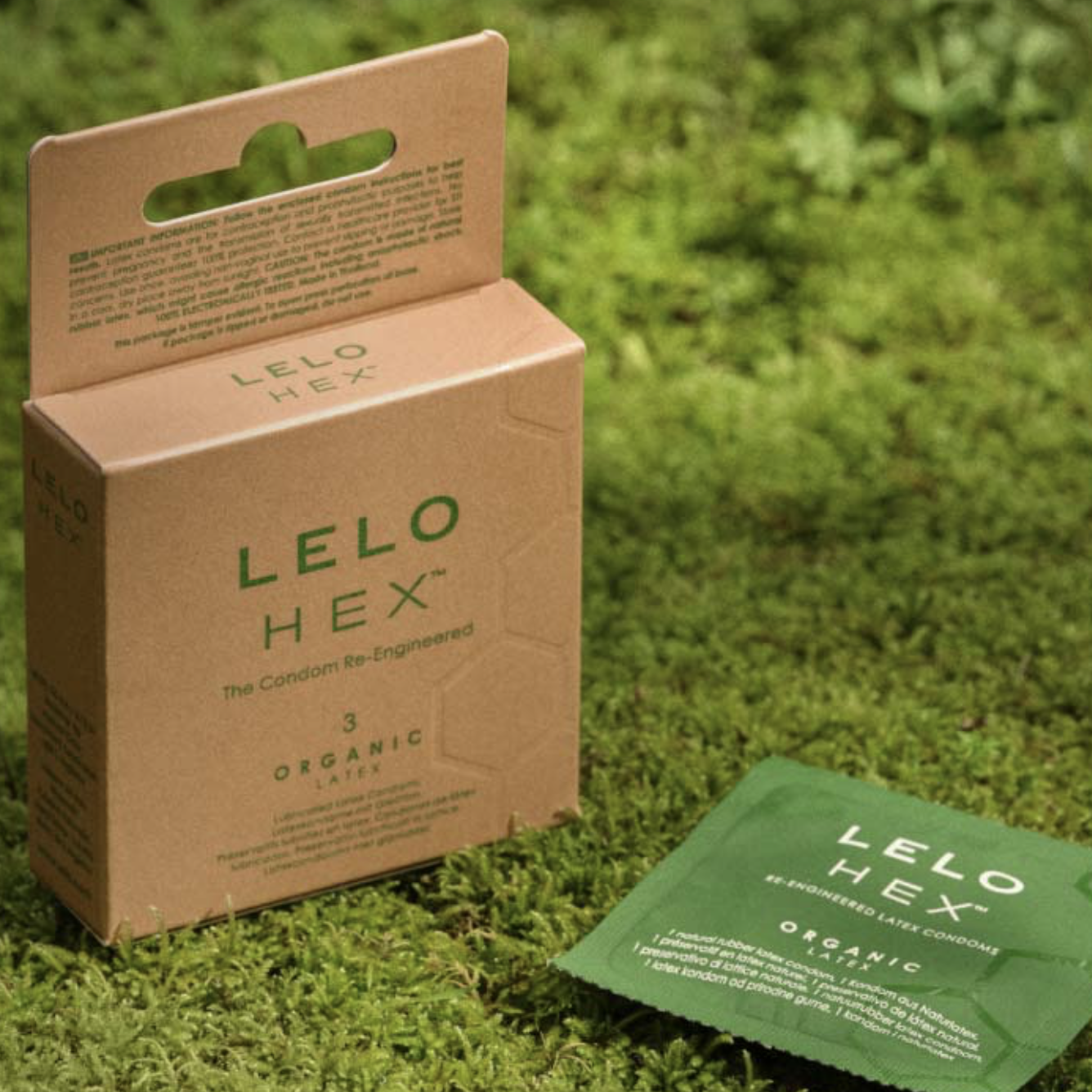 LELO HEX Organic 54mm 精氨酸添加 有機乳膠安全套 3片裝