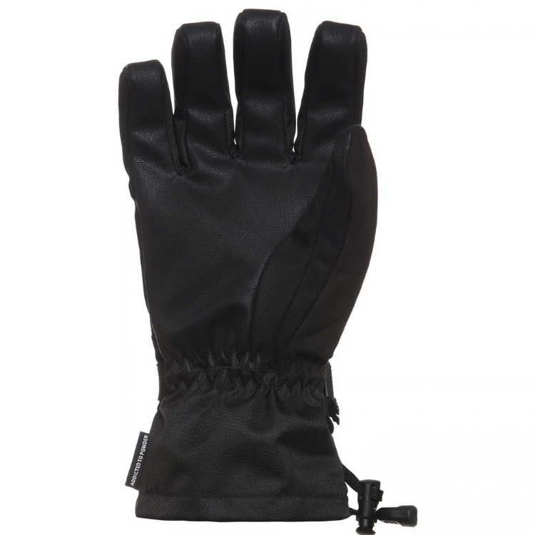 【HORSEFEATHERS】Cornell Gloves Tea茶色五指滑雪手套掌心視圖,展示耐磨掌面、鬆緊收口袖口與束繩扣具細節