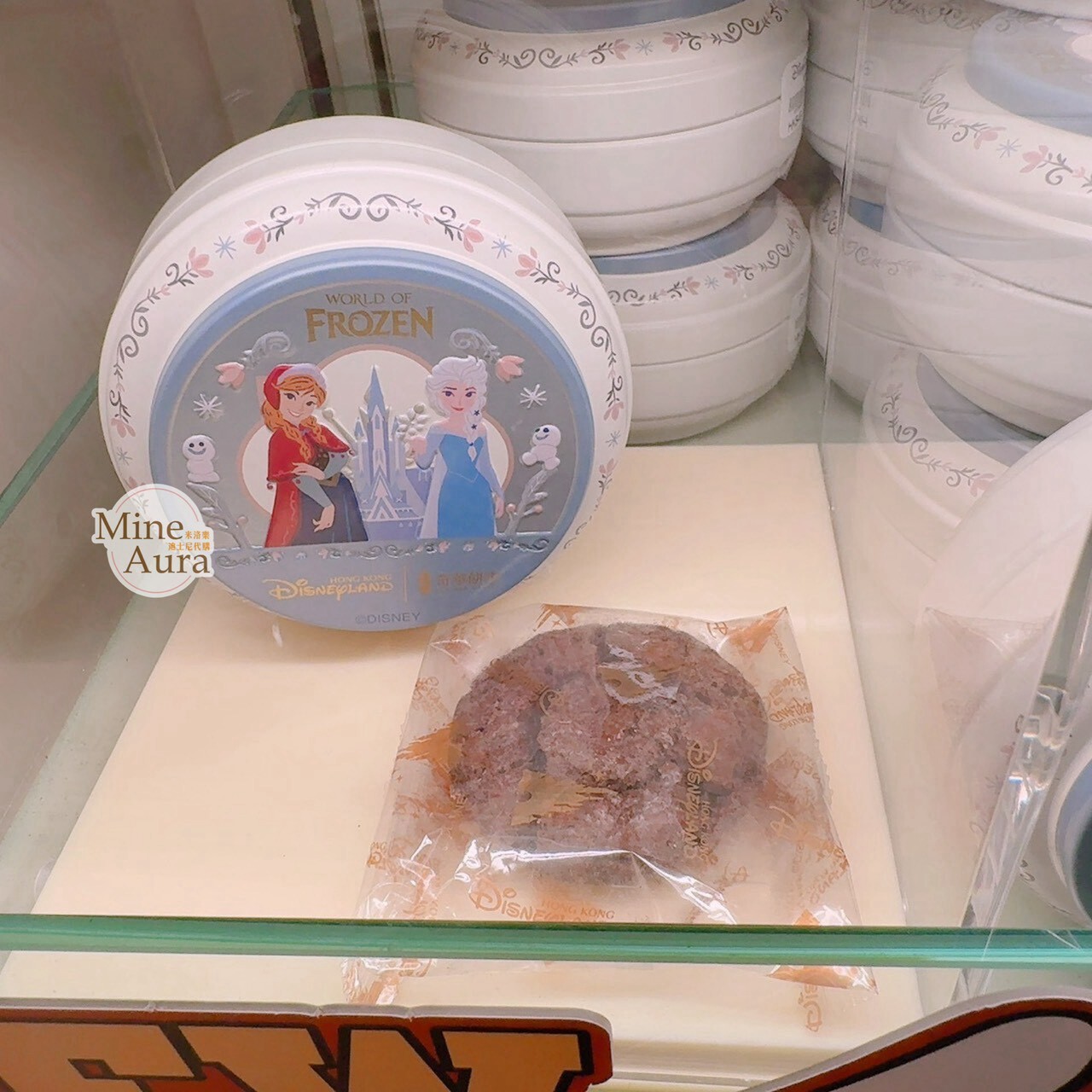迪士尼 x 奇華餅家 冰雪奇緣 Frozen 巧克力 餅乾 迷你 圓形 小鐵盒 -香港迪士尼樂園