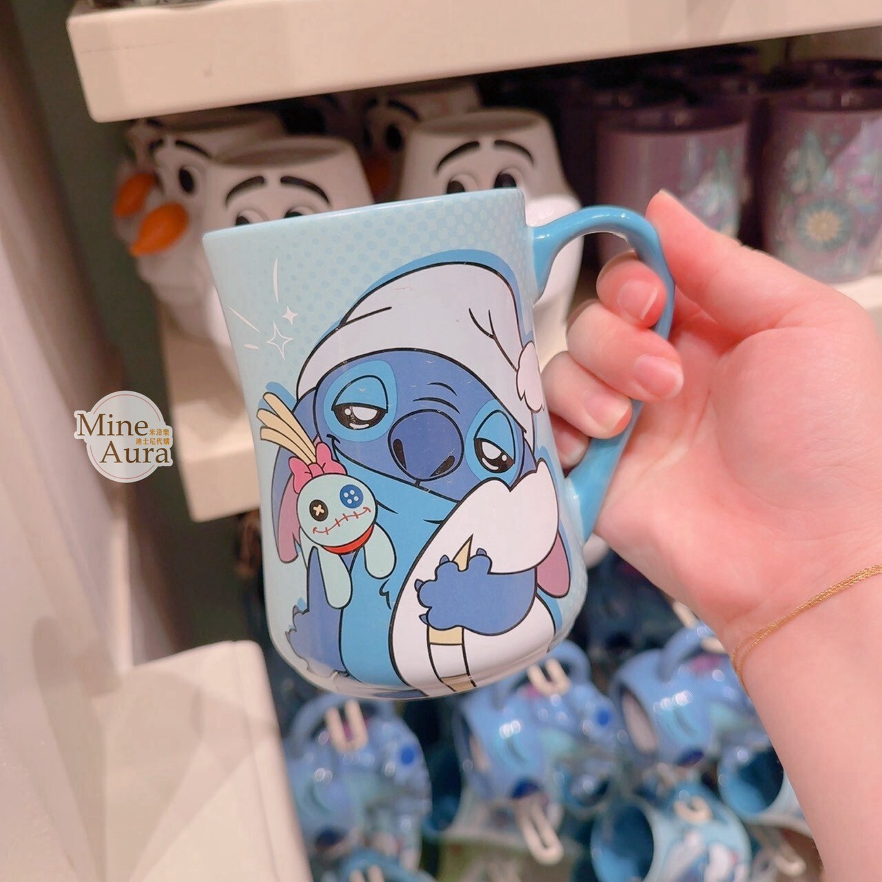 史迪奇 Stitch 抱 醜丫頭 Scrump 睡衣 圖案 馬克杯 水杯 星際寶貝 Lilo & Stitch -香港迪士尼樂園