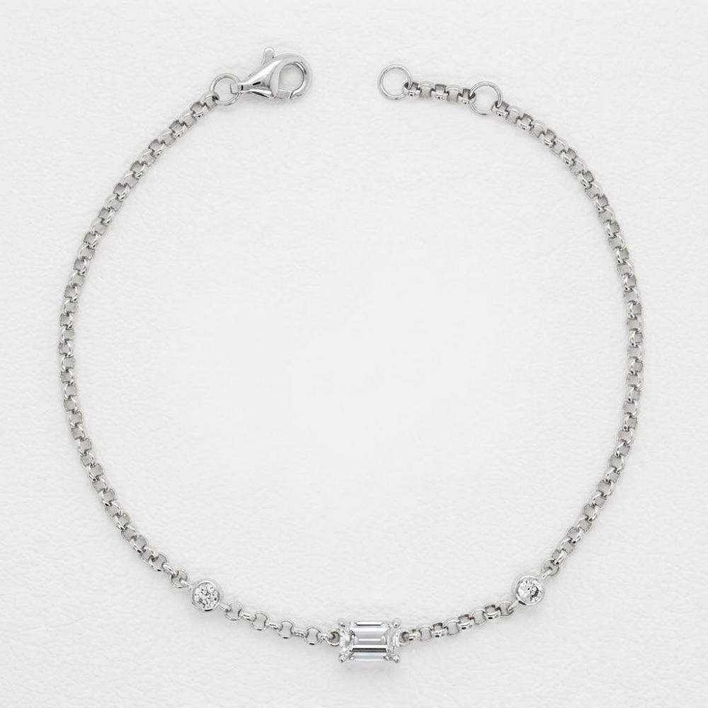 BRA-HHG1004-001 [BD326] 925 SLIVER BRACELET WITH LAB GROWN DIA (A1)