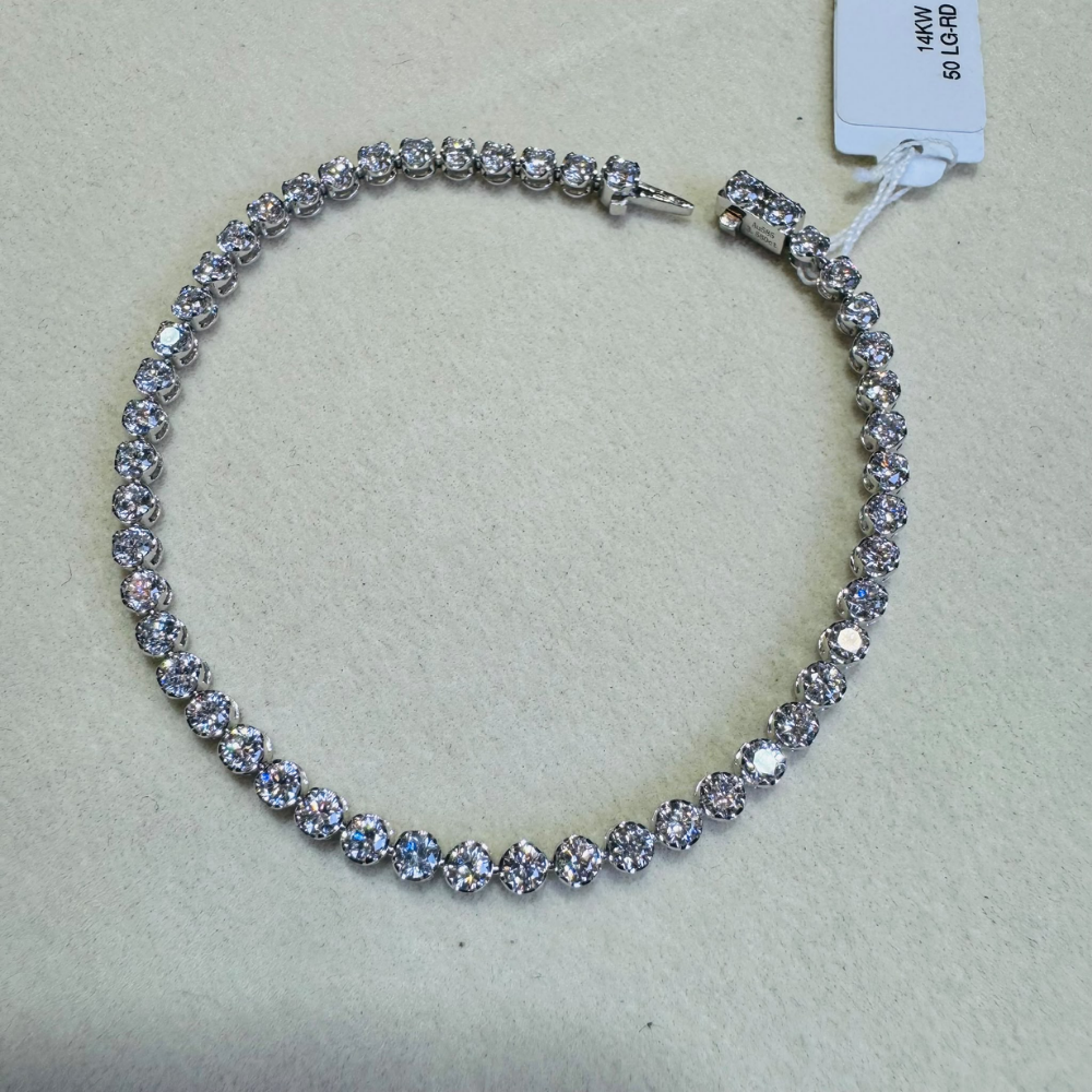 BRA-HHG1004-003 [BD154-6] 925 SLIVER BRACELET WITH LAB GROWN DIA (A3)