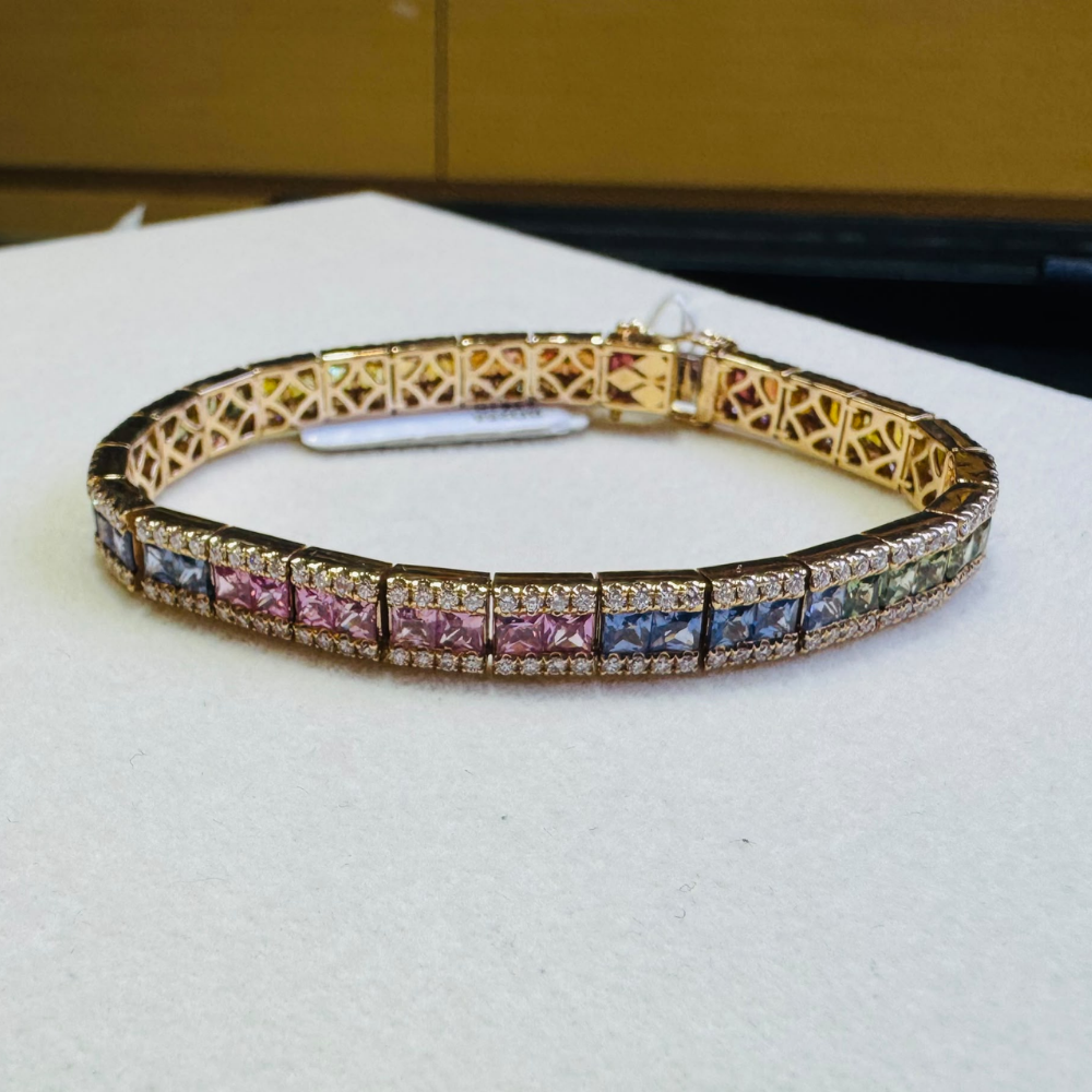 BRA-HHG1004-006 [BD258] 925 SLIVER BRACELET WITH LAB GROWN DIA (A6)