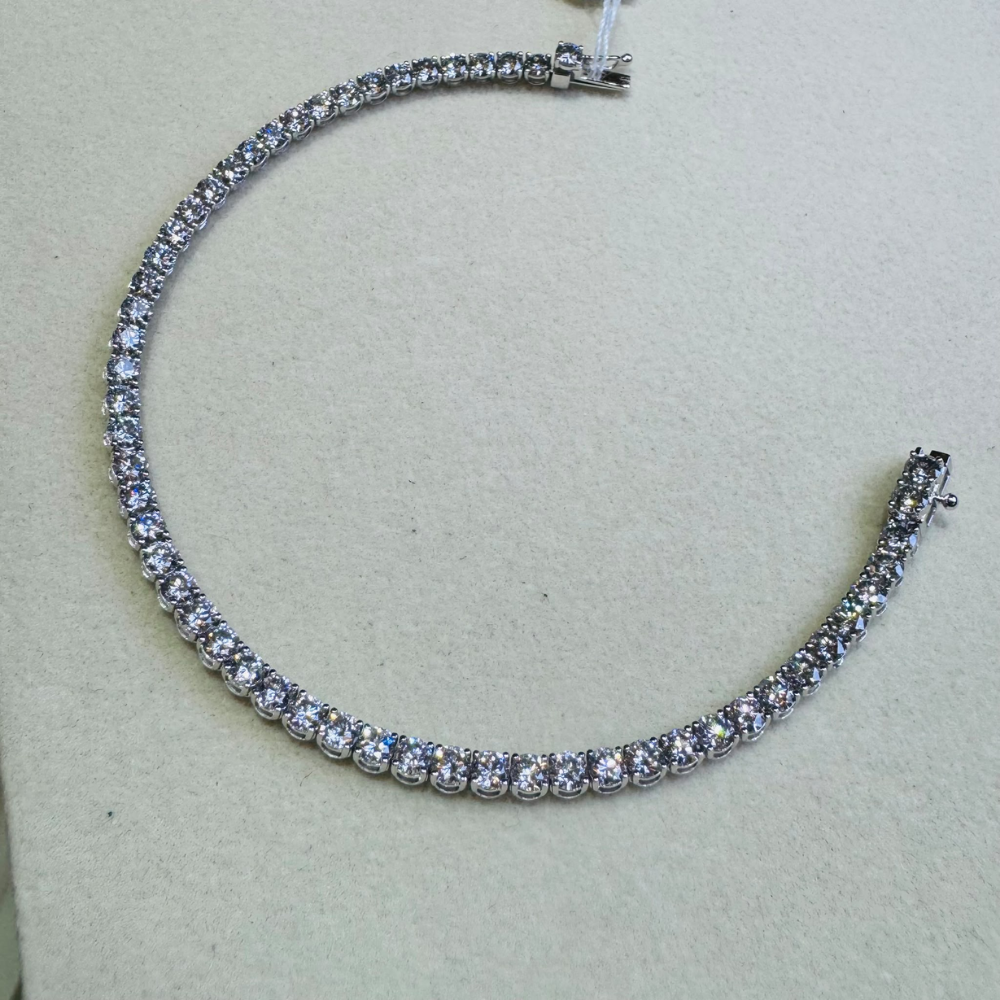 BRA-HHG1004-005 [BD336] 925 SLIVER BRACELET WITH LAB GROWN DIA (A5)