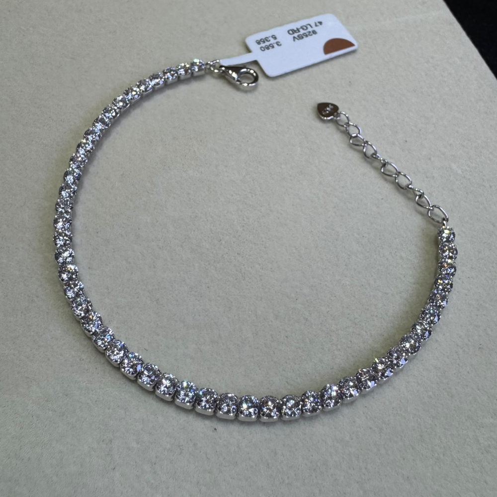BRA-HHG1004-004 [BD338] 925 SLIVER BRACELET WITH LAB GROWN DIA (A4)