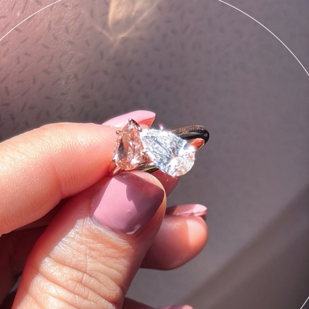 RIN-HHG1004-027 [RD2722-1] LAB GROWN DIAMOND RING (A27) (默認戒圈黃金色, 銀色需備註)