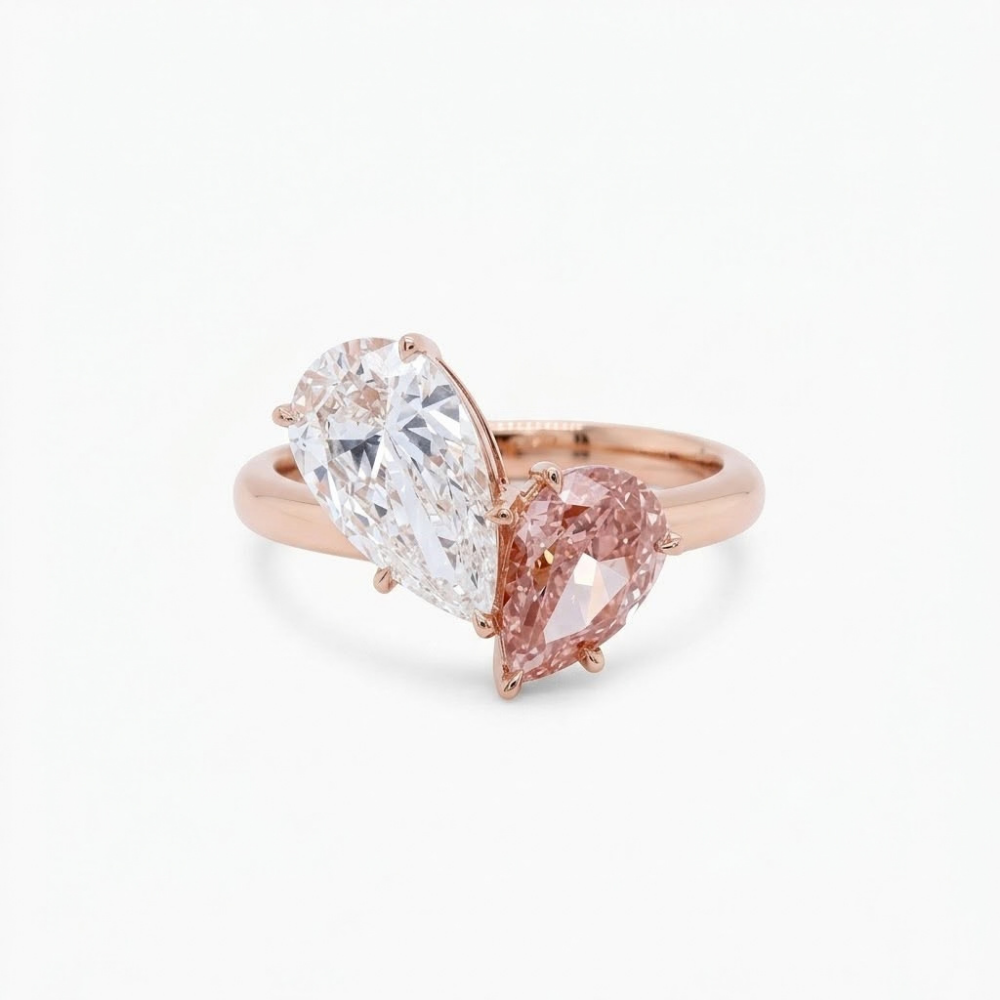 RIN-HHG1004-027 [RD2722-1] LAB GROWN DIAMOND RING (A27) (默認戒圈黃金色, 銀色需備註)