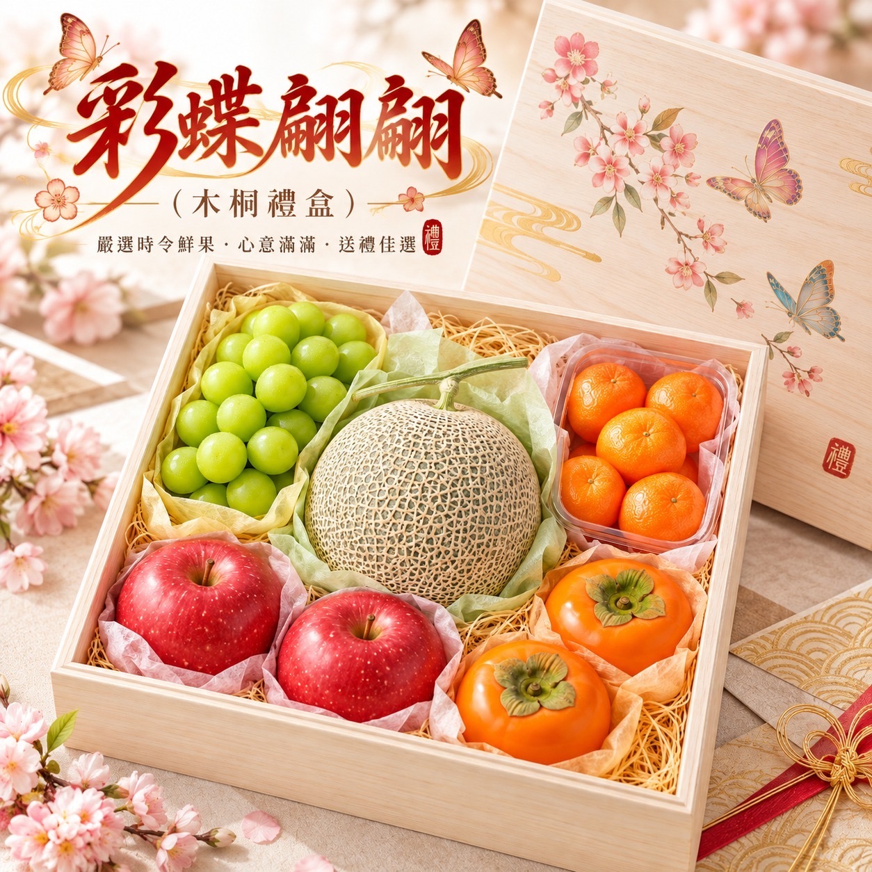 彩蝶翩翩(木桐禮盒)