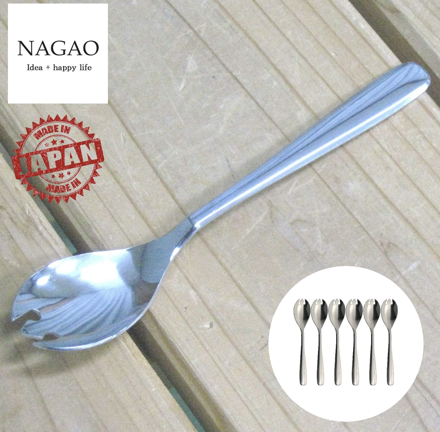 JP 日本製 燕三条製 銀鱗 不鏽鋼甜品匙叉 6件 9439 TK261004