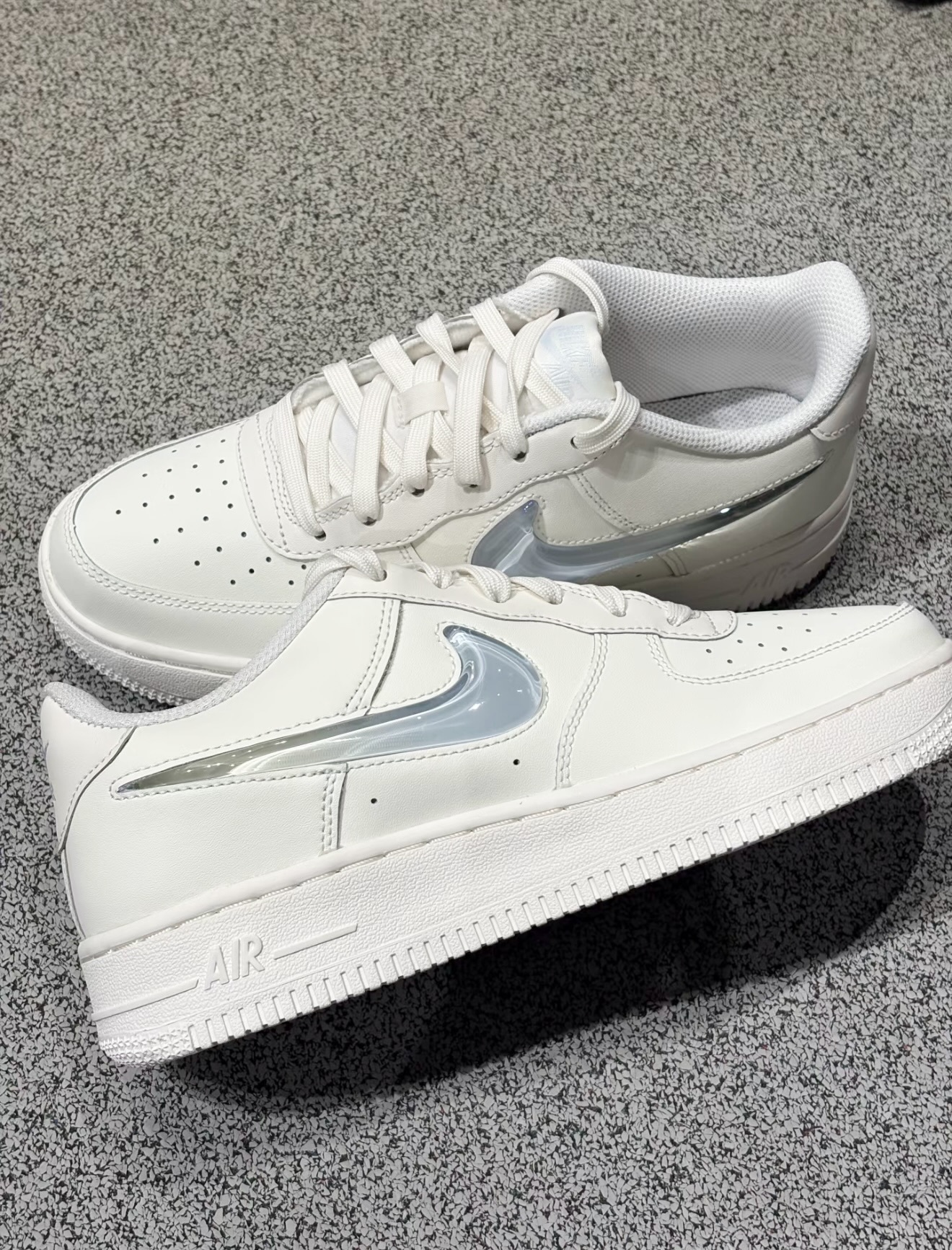 Nike Air Force 1 GS 淺藍白 立體 果凍勾 透明 IR0595-101