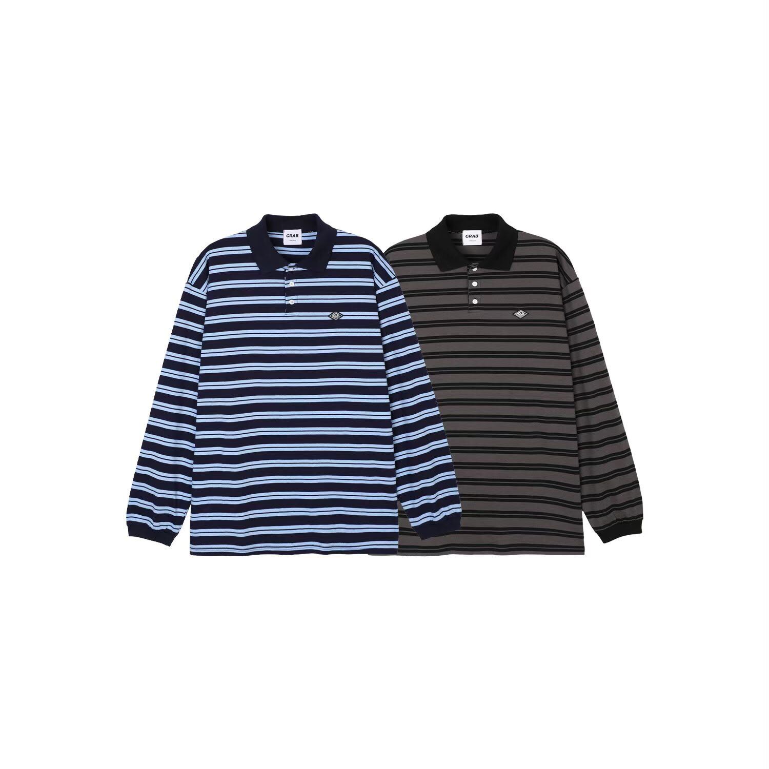橫間Polo長袖衫 GRAB-025T