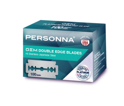 美國 Personna GEM 白金鑽石雙面刮鬍刀片 (100片裝) | 日本不鏽鋼鑽石塗層 傳統安全剃鬚刀專用