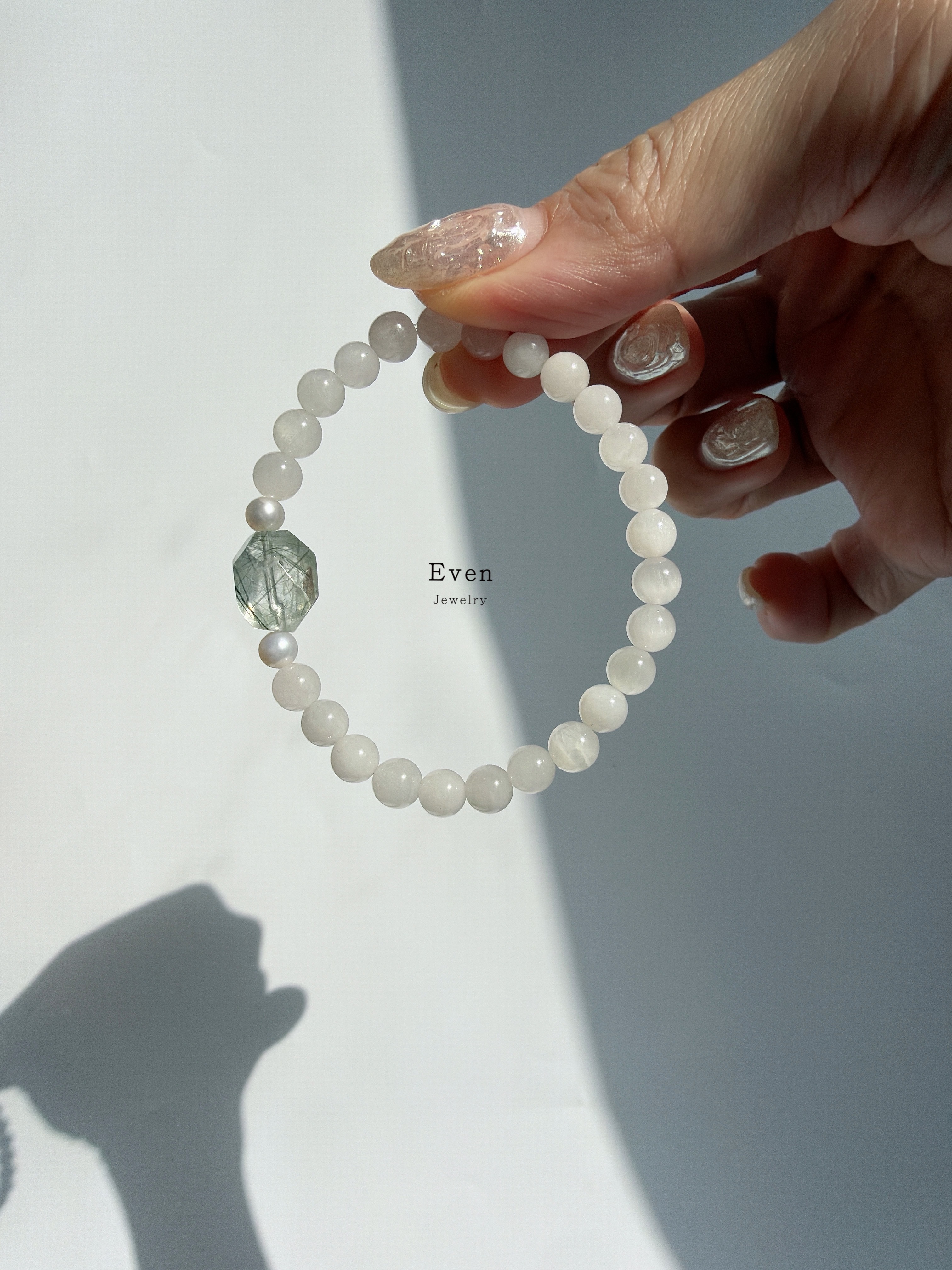 白兔毛淡水珍珠綠髮晶