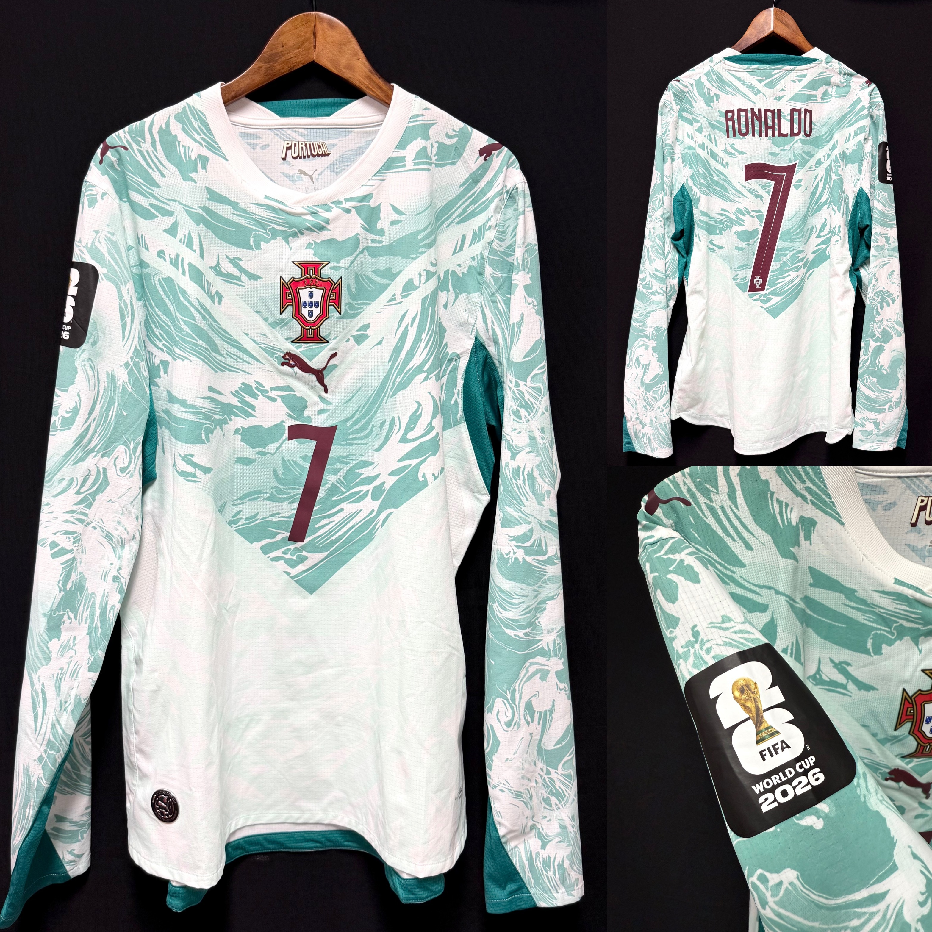 (Player Issue) Portugal 2026 FIFA World Cup Puma L/S Away Player Issue Shirt #7 RONALDO