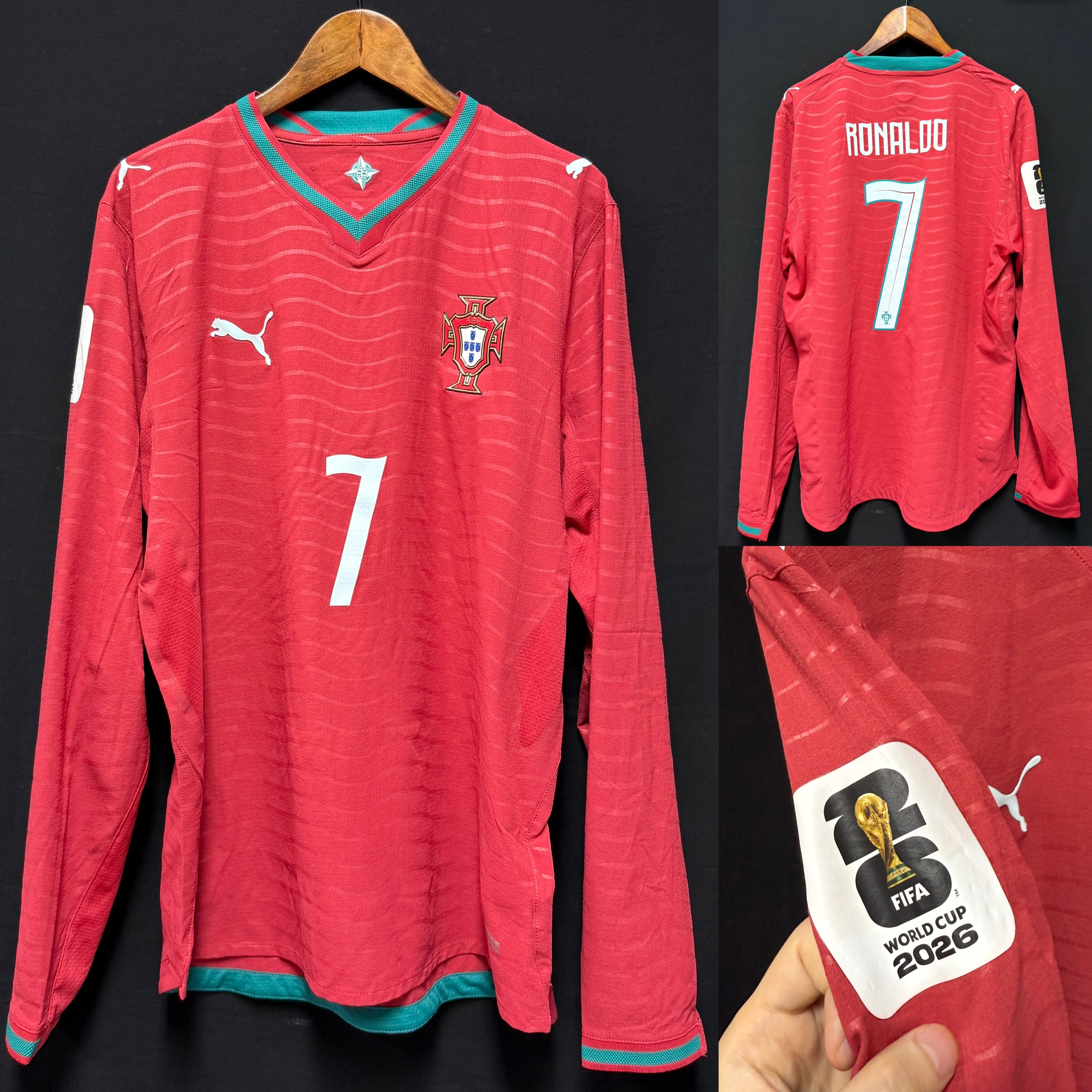 (Player Issue) Portugal 2026 FIFA World Cup Puma L/S Home Player Issue Shirt #7 RONALDO