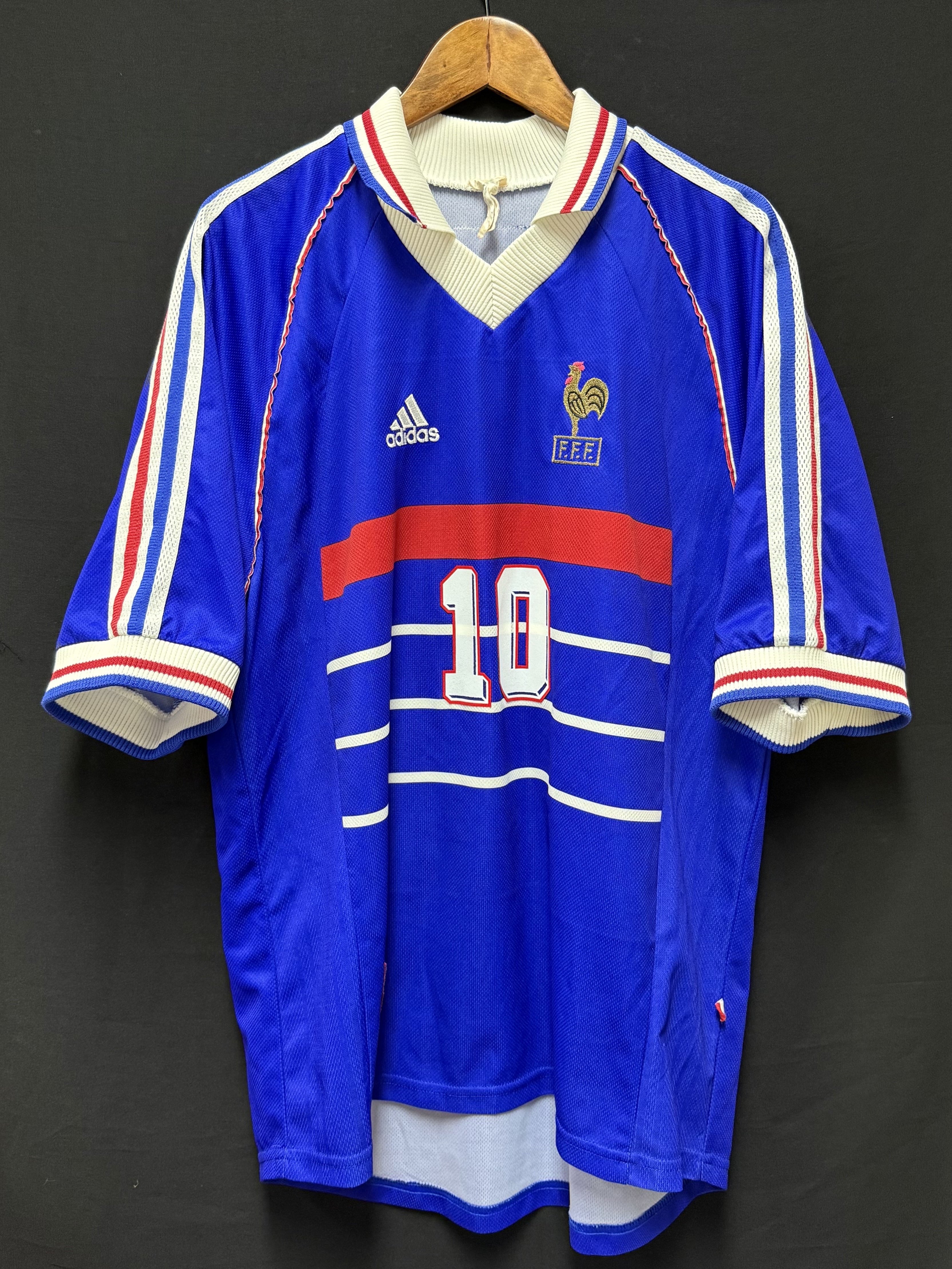 France 1998 FIFA World Cup Adidas Home Shirt #10 ZIDANE