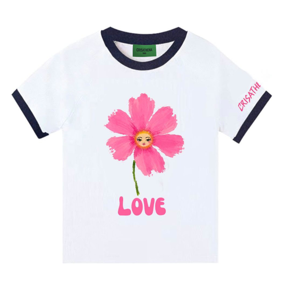 1009CT127-CRISATHENA-FH-紅色花 T 恤 (A127 白色)