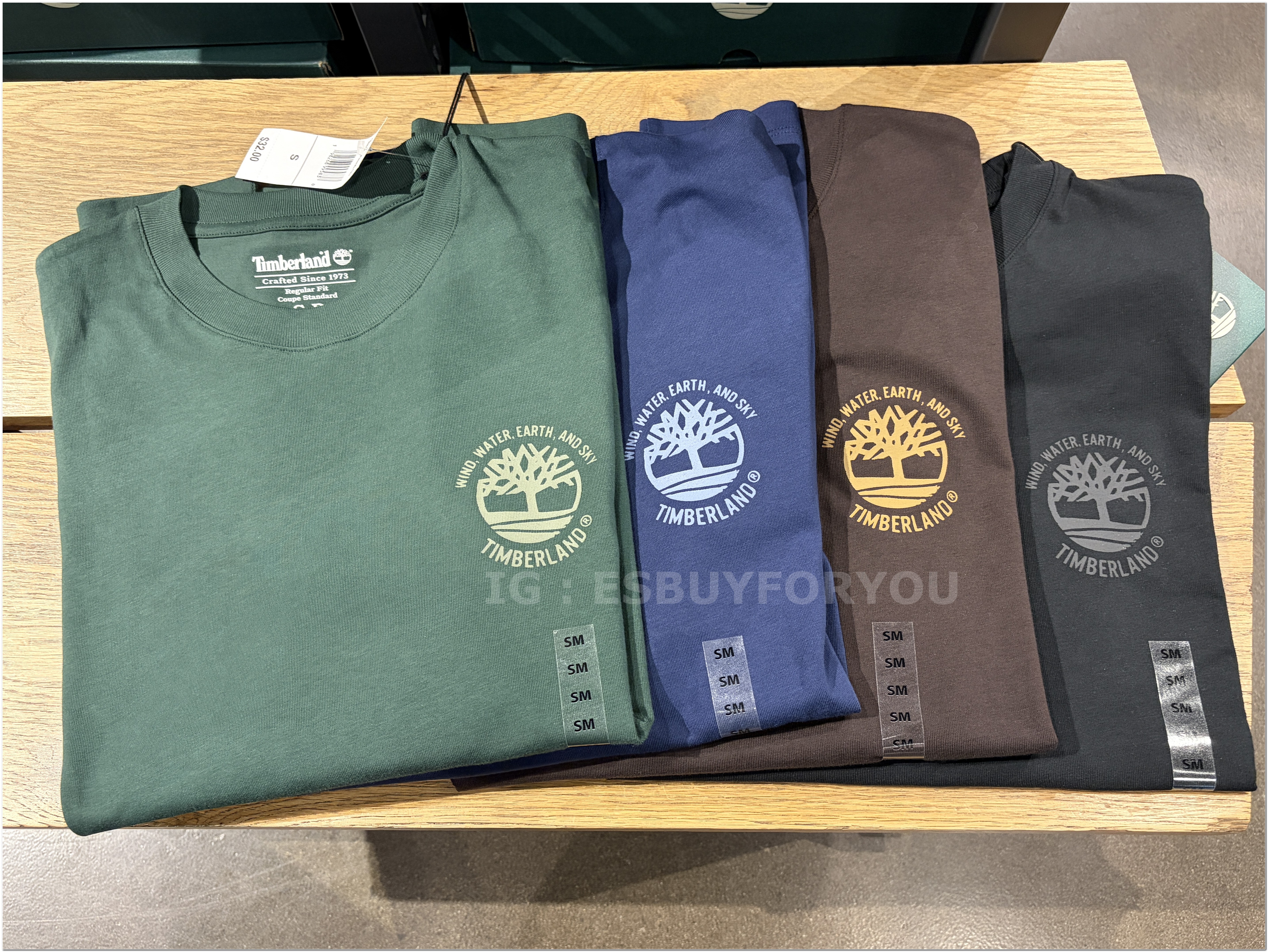 【限時】Timberland 大人 厚領口 正反圖案 短TEE (4色)
