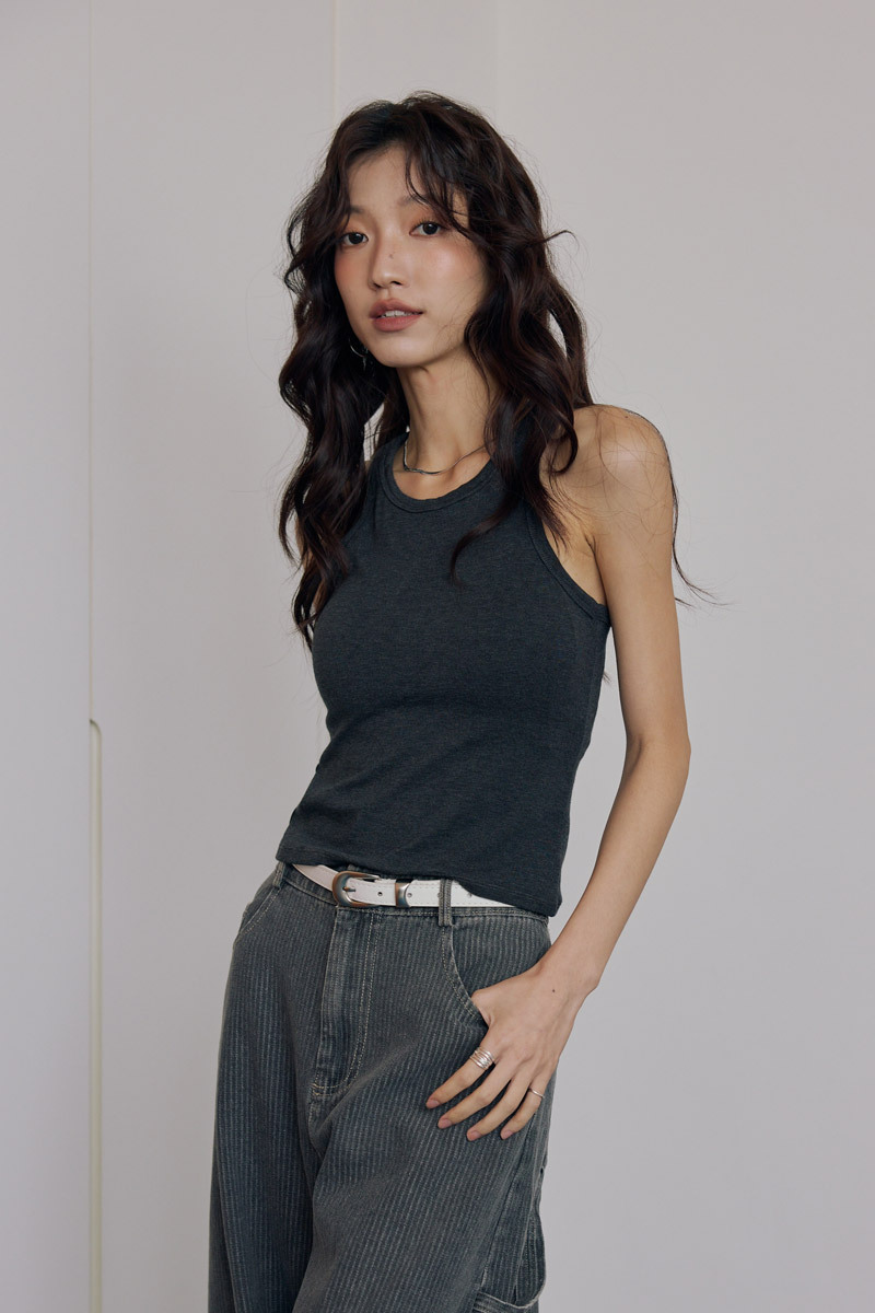 圓領削肩BRA TOP