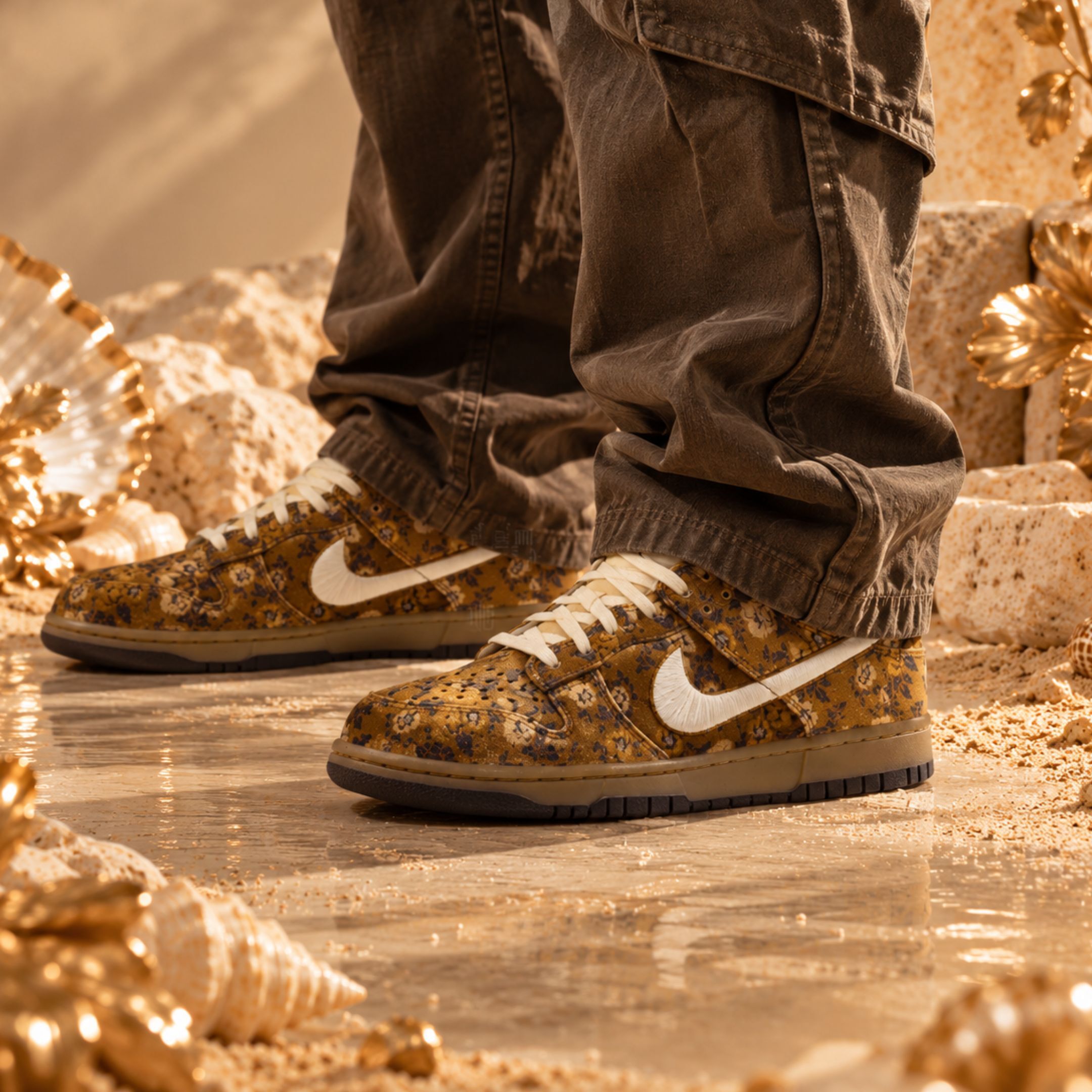 NICEDAY 代購 Nike Dunk Low 花 金屬 黃花 啤酒花 土黃 復古 JF4566-900