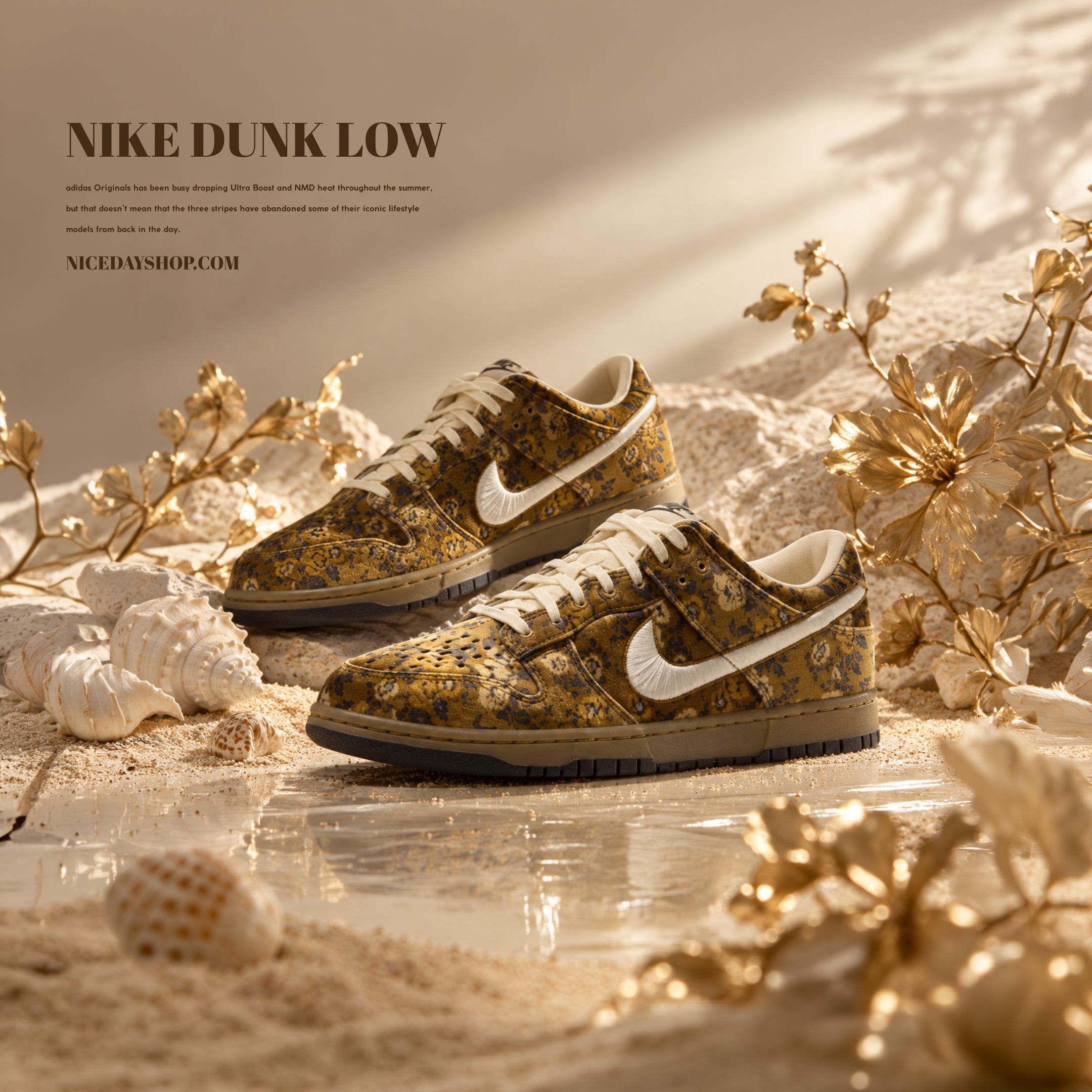 NICEDAY 代購 Nike Dunk Low 花 金屬 黃花 啤酒花 土黃 復古 JF4566-900