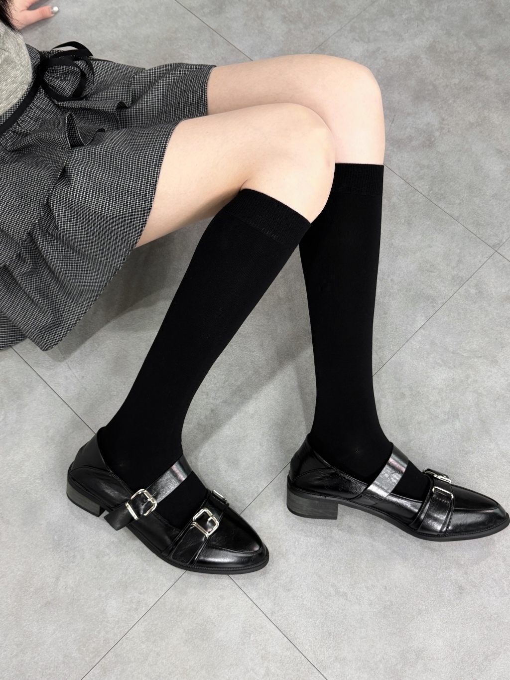 D0046-D43 壓力平紋小腿襪