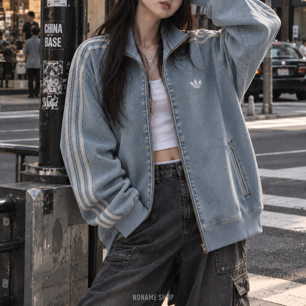 ADIDAS ORIGINALS FIREBIRD 丹寧 牛仔 立領 三線 三葉草 刷舊 外套 (男款)
