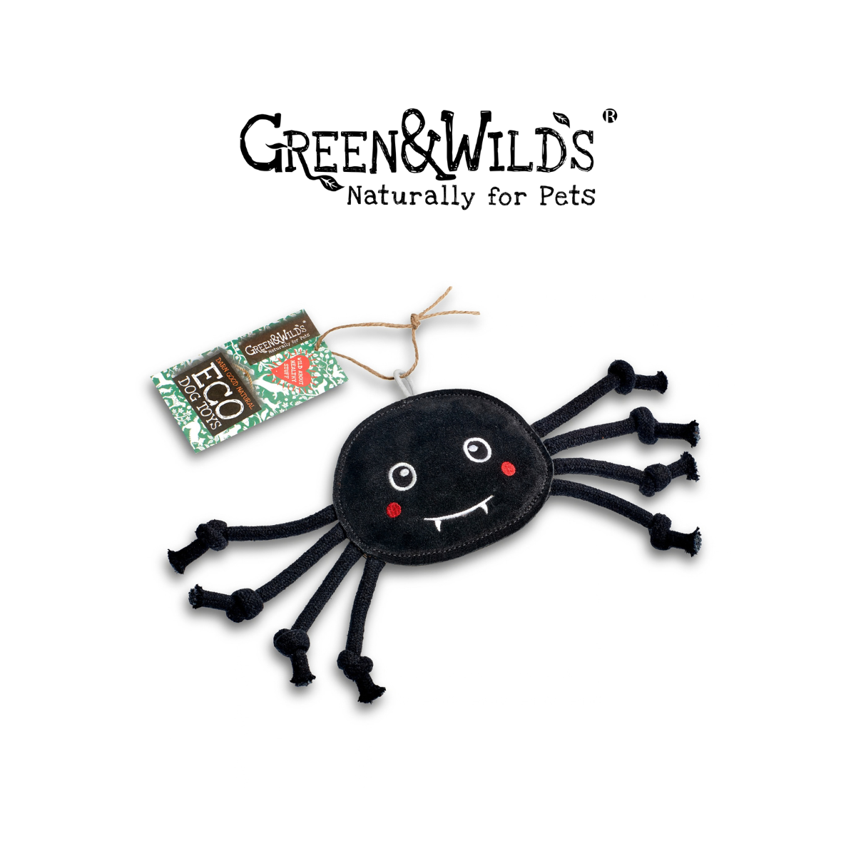 尖牙蜘蛛 - 天然犬用啃咬玩具｜英國 GREEN & WILDS