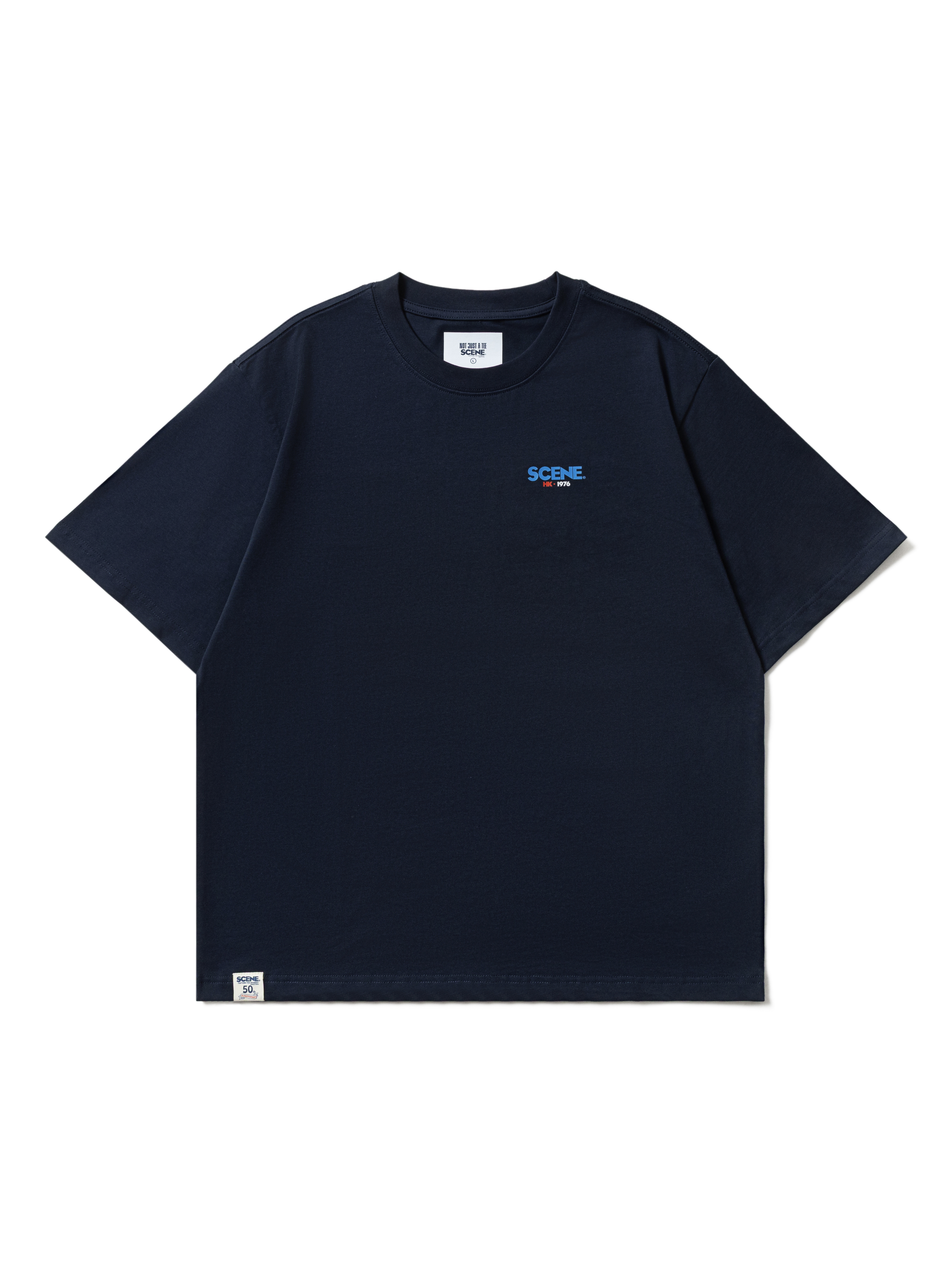 SCENE CHECKERED HK TEE // NAVY