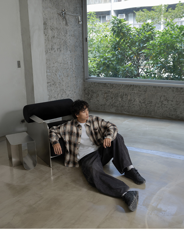 Men's casual distressed plaid shirt - coffee style, M/L【01025875】in stock+pre-order