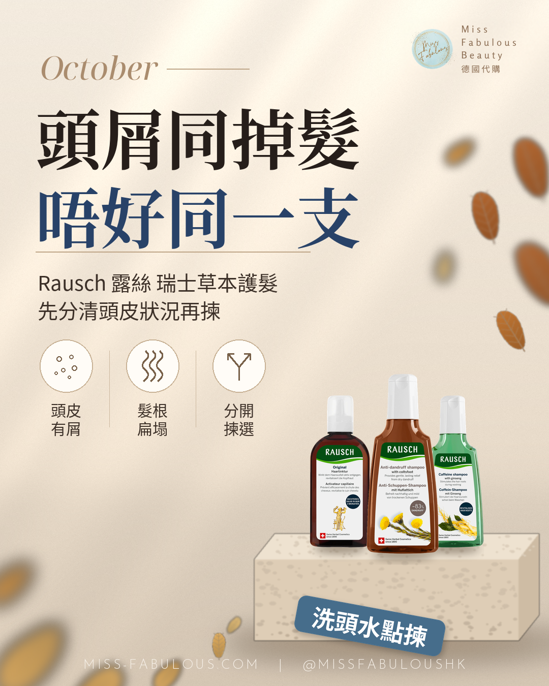 Rausch 露絲 三款護髮產品封面